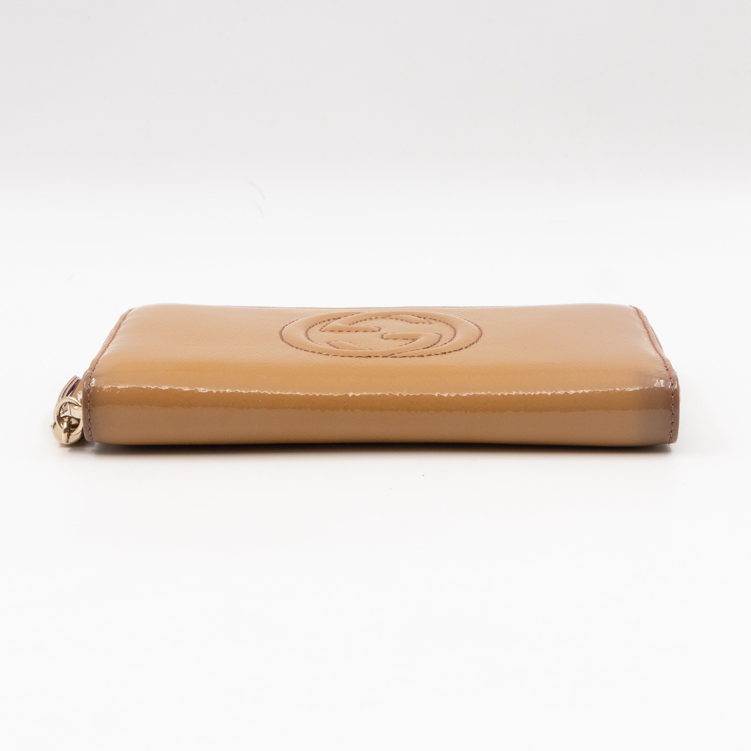 Soho Long Zip Around Wallet Beige Patent Leather
