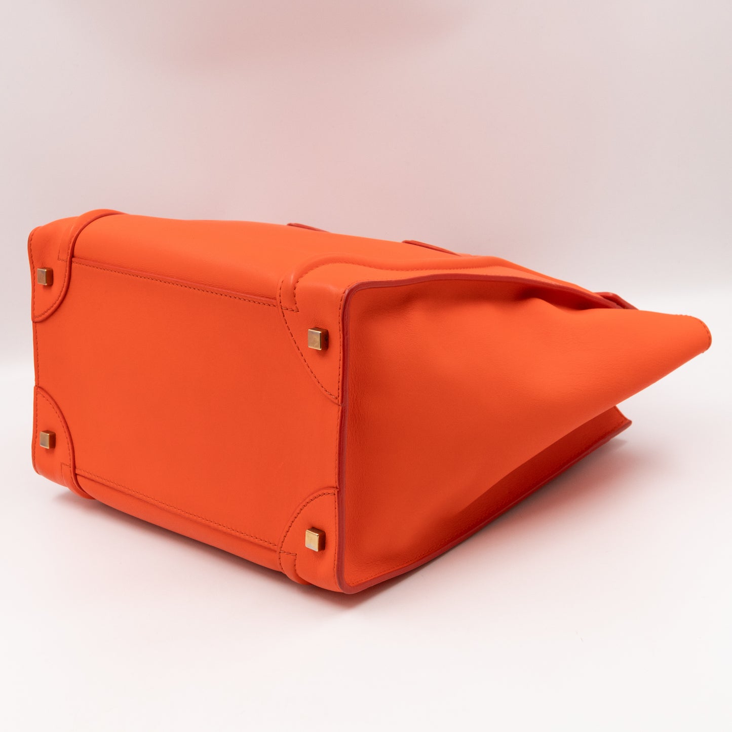 Mini Luggage Orange Leather