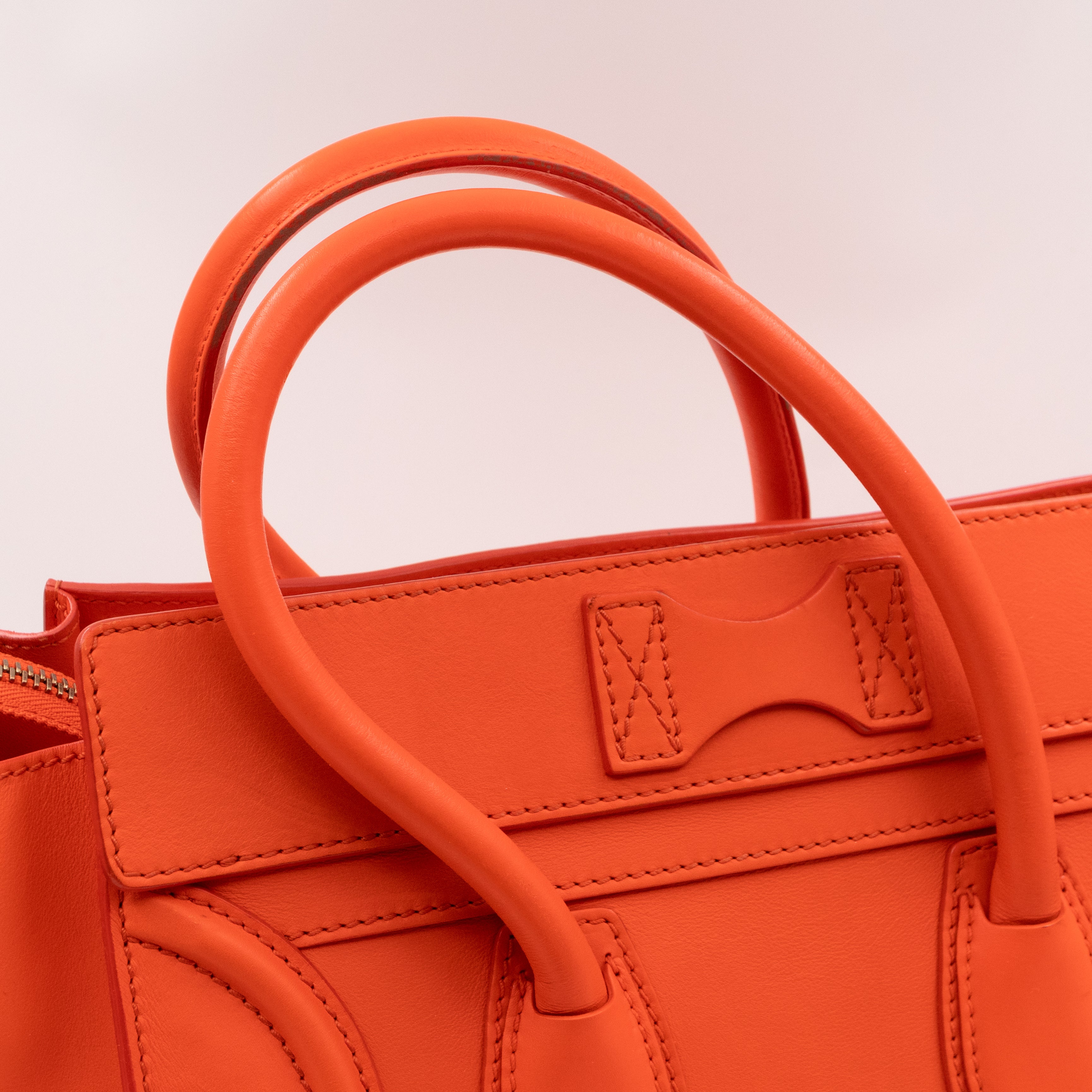 Mini Luggage Orange Leather