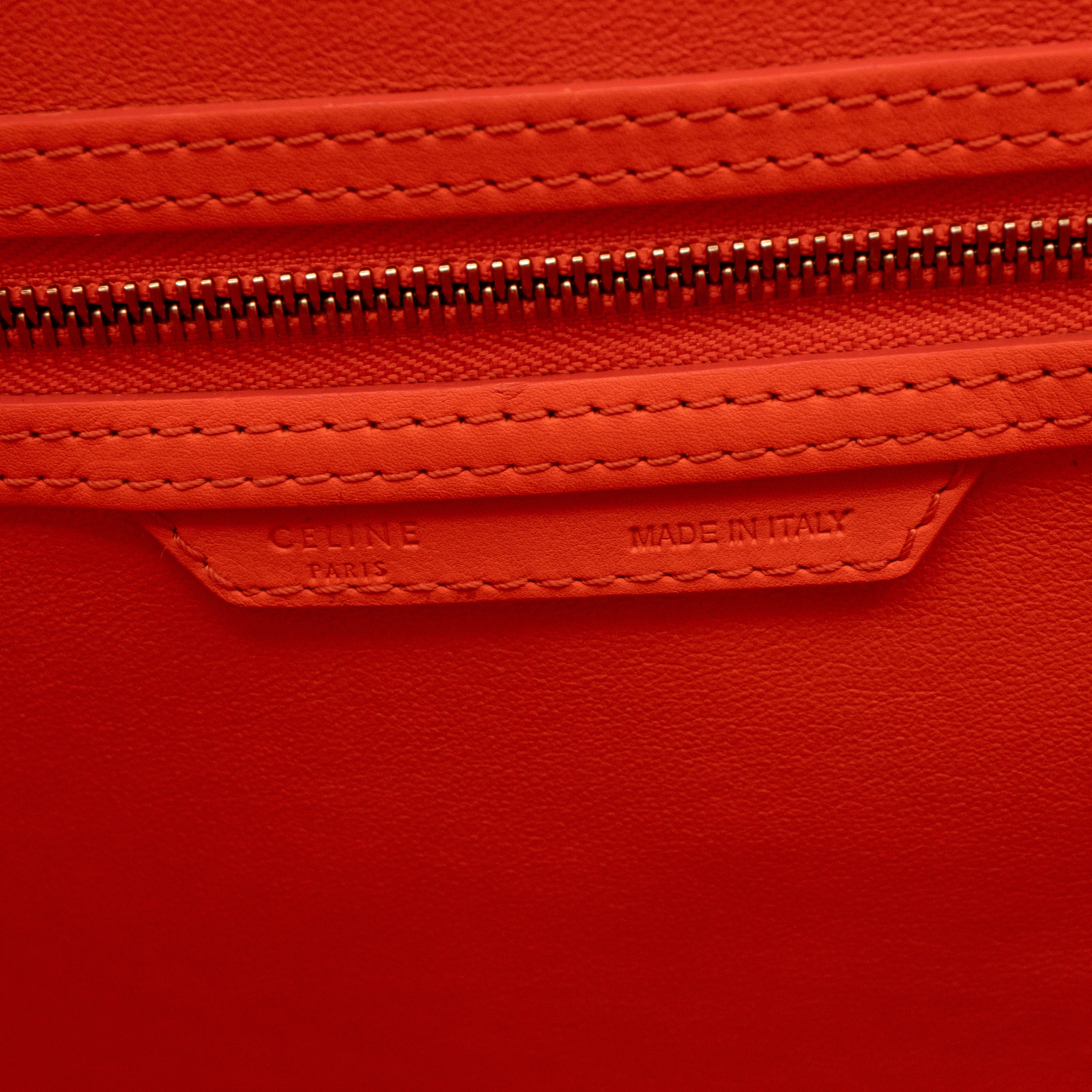 Mini Luggage Orange Leather