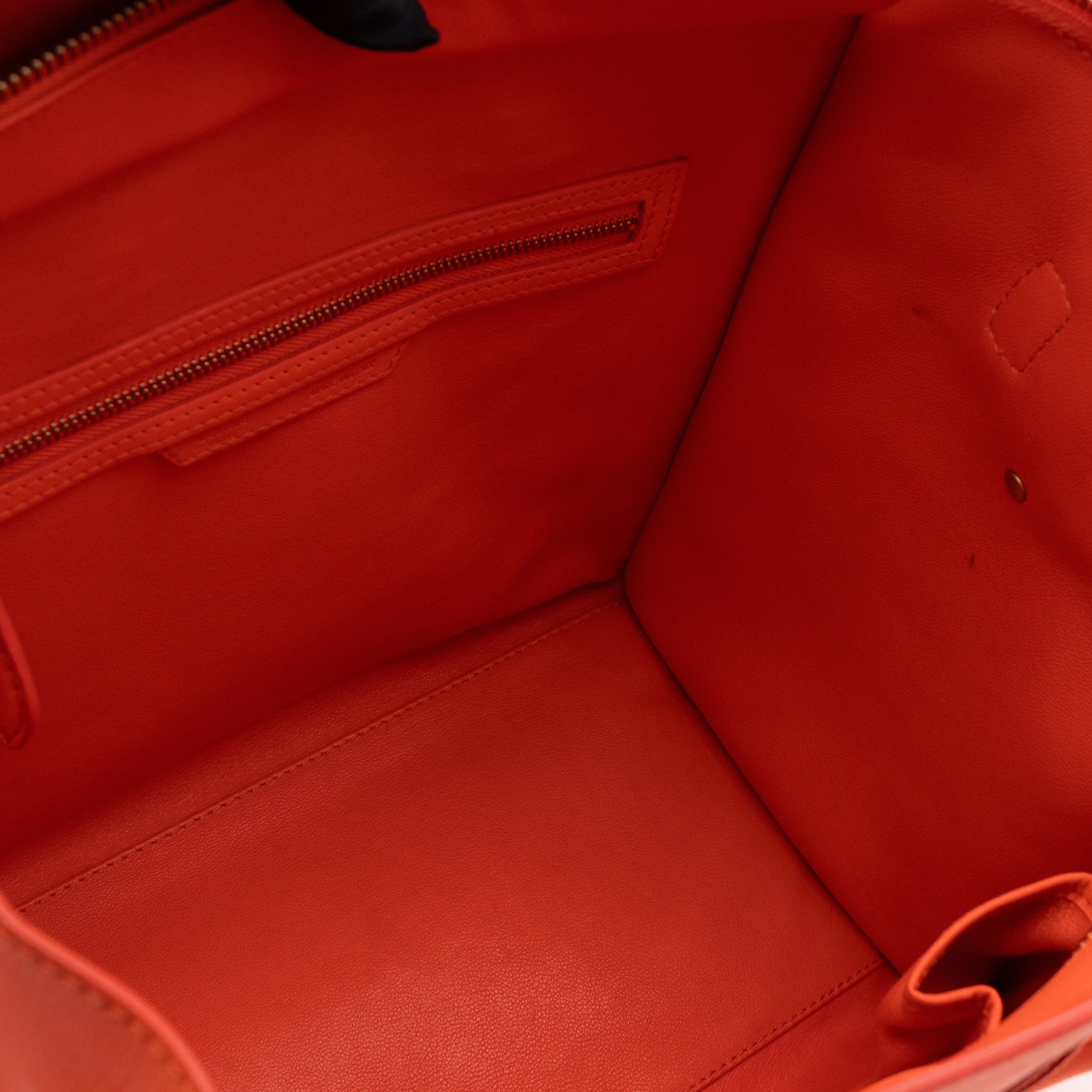 Mini Luggage Orange Leather