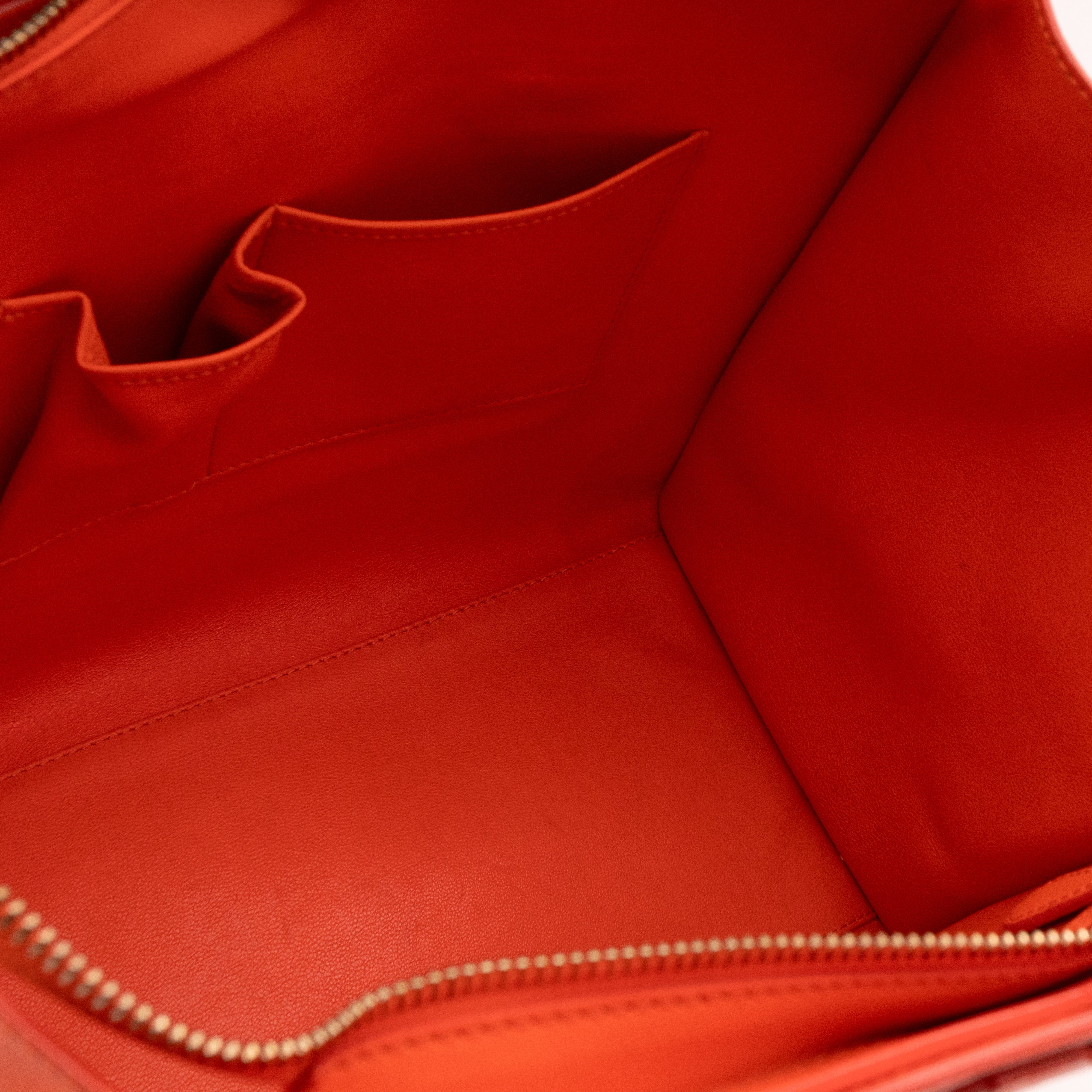 Mini Luggage Orange Leather