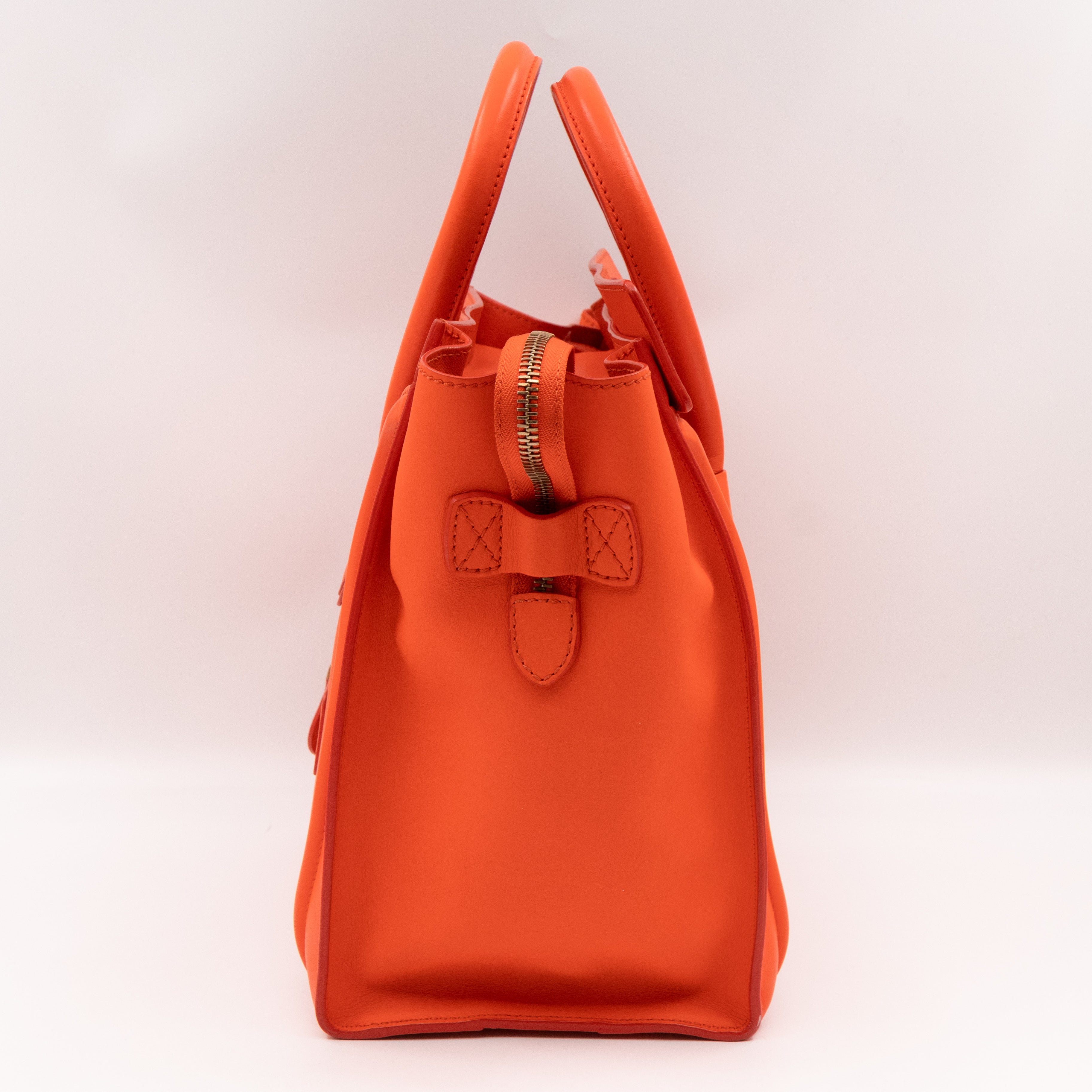 Mini Luggage Orange Leather