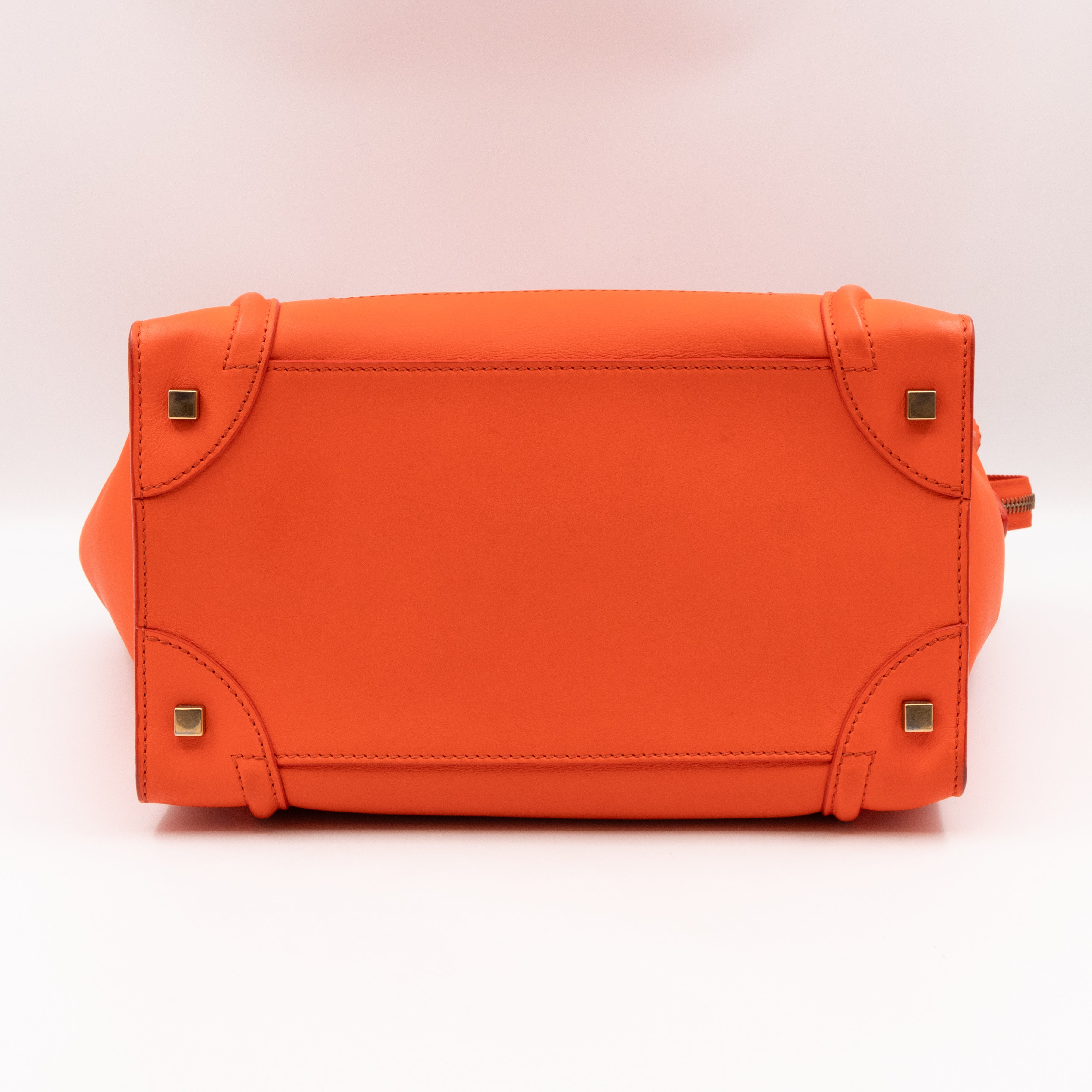 Mini Luggage Orange Leather