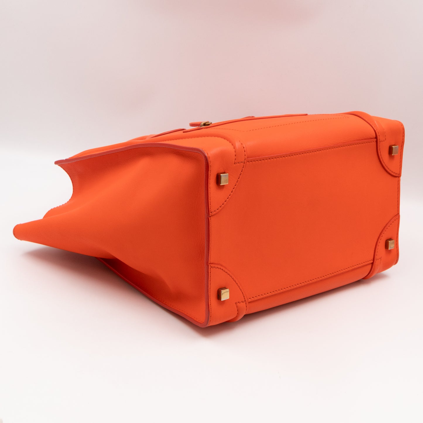 Mini Luggage Orange Leather