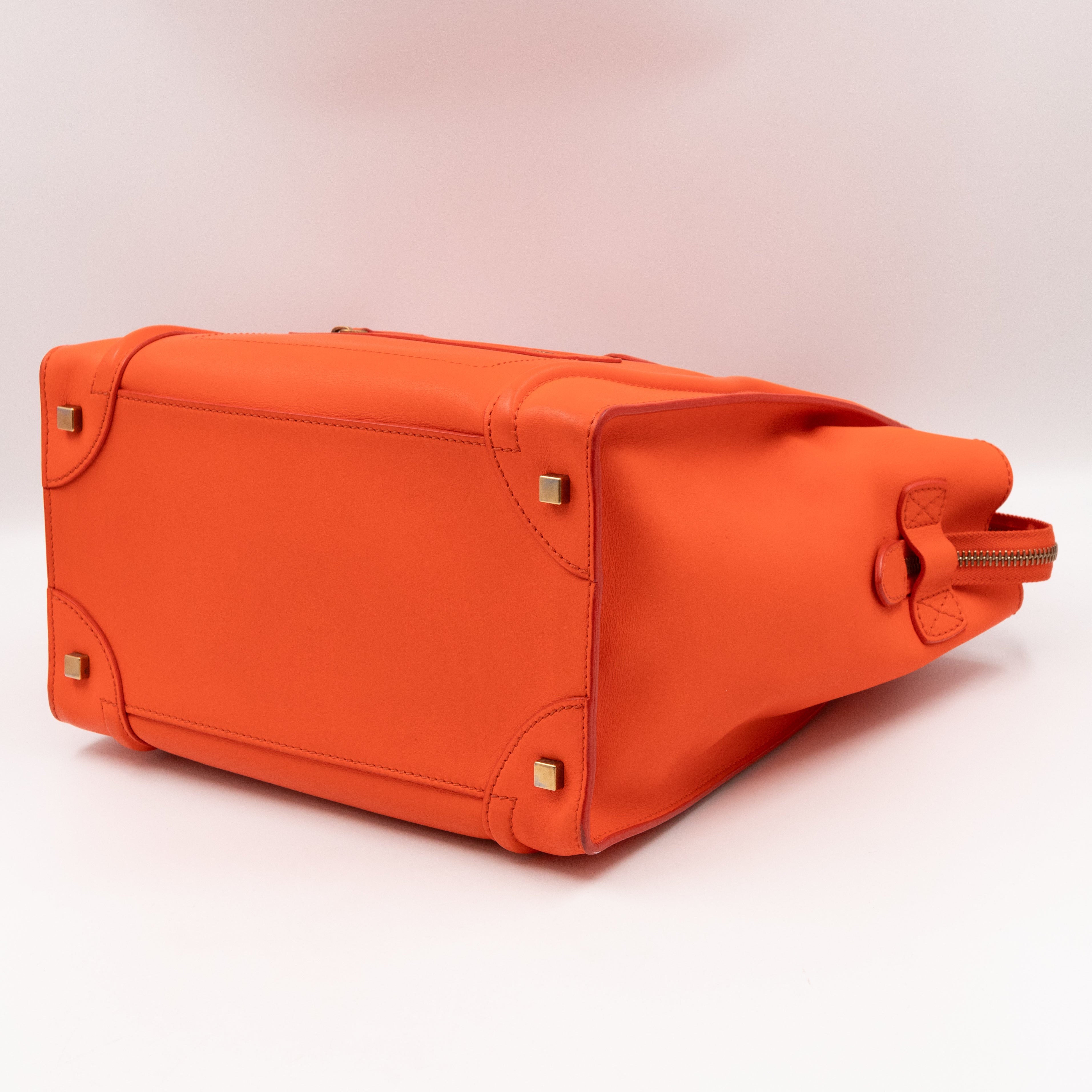 Mini Luggage Orange Leather