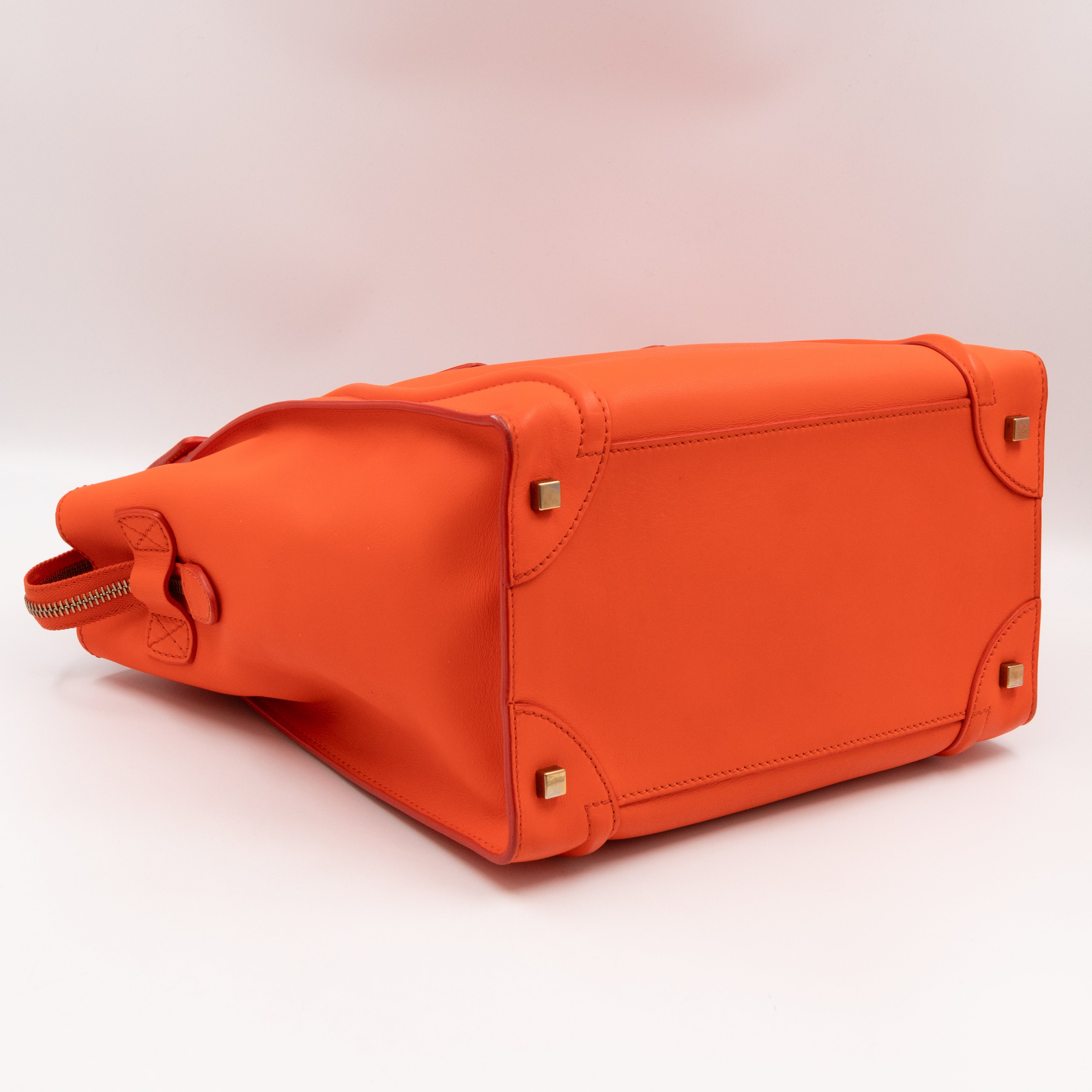 Mini Luggage Orange Leather