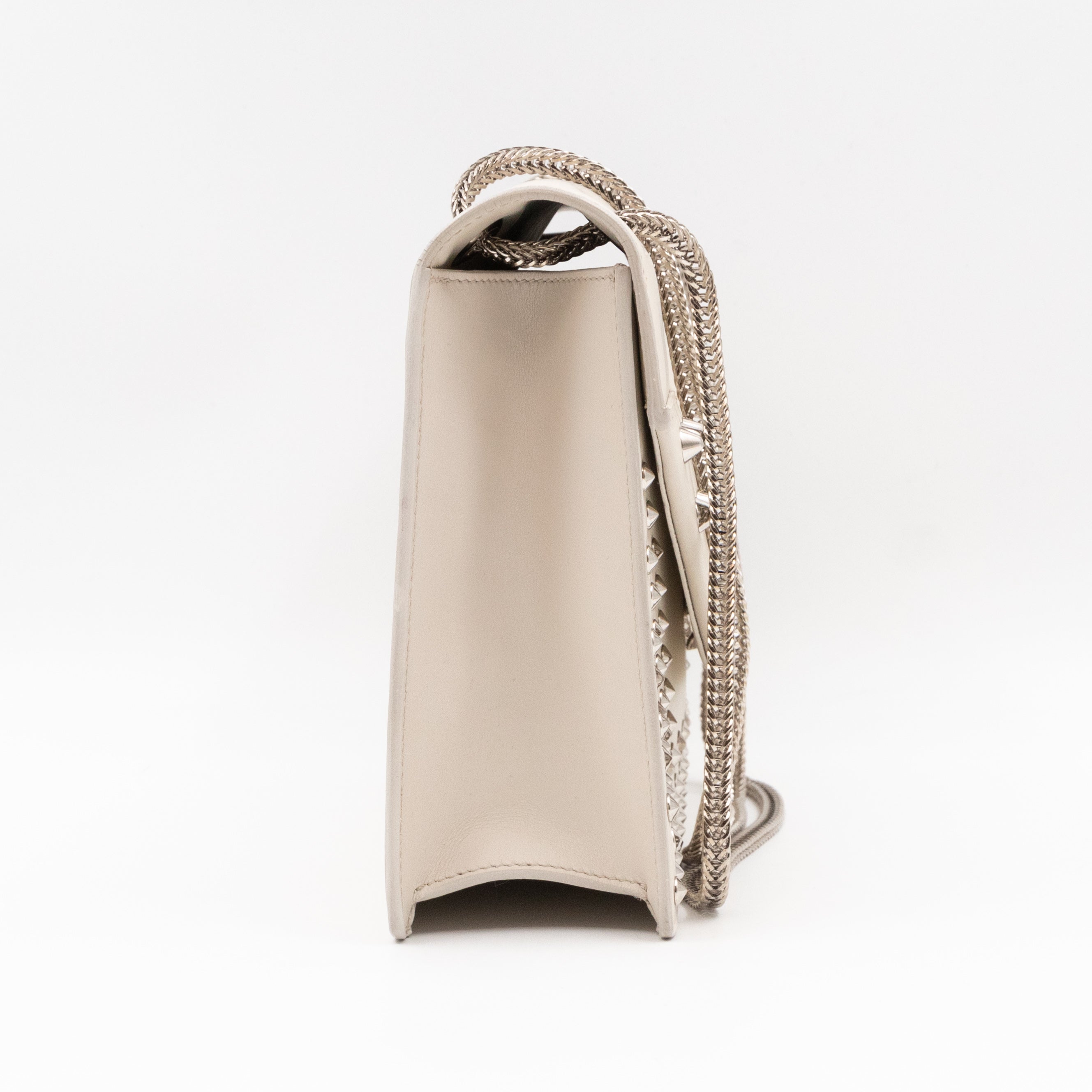 Studded Medium Betty Bag White Leather