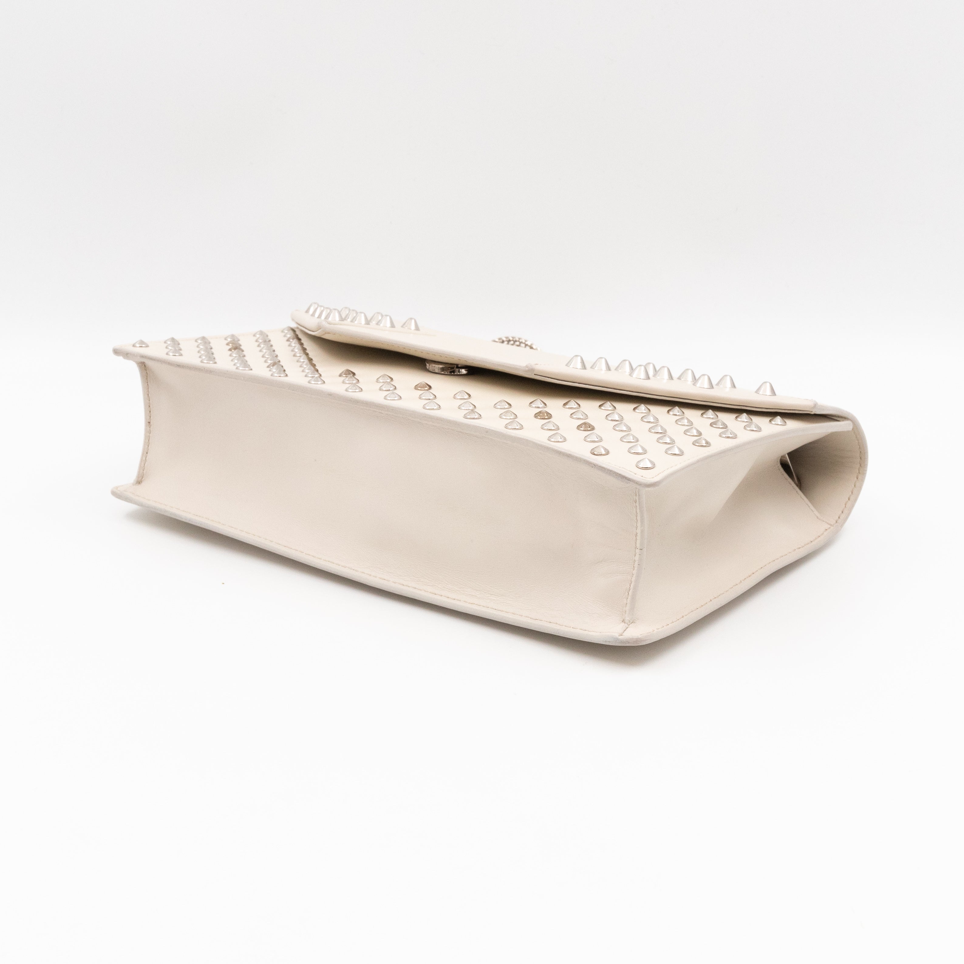 Studded Medium Betty Bag White Leather