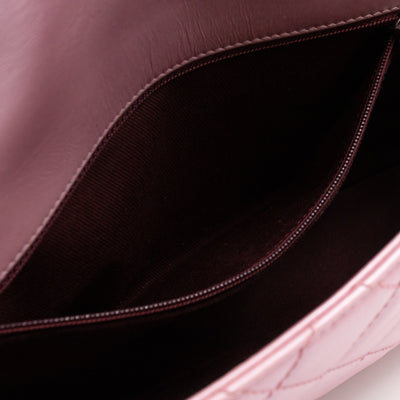 Coco Pleats Single Flap Small Pearly Pink Iridescent Leather