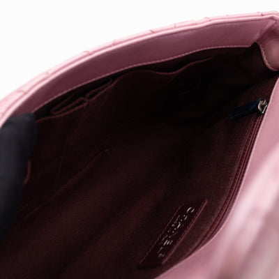 Coco Pleats Single Flap Small Pearly Pink Iridescent Leather