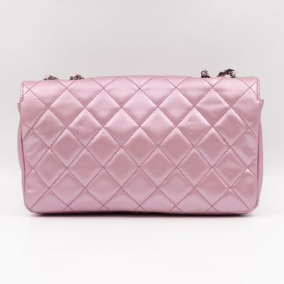 Coco Pleats Single Flap Small Pearly Pink Iridescent Leather