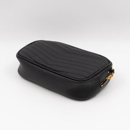 Lou Mini Camera Bag Black Grained Leather