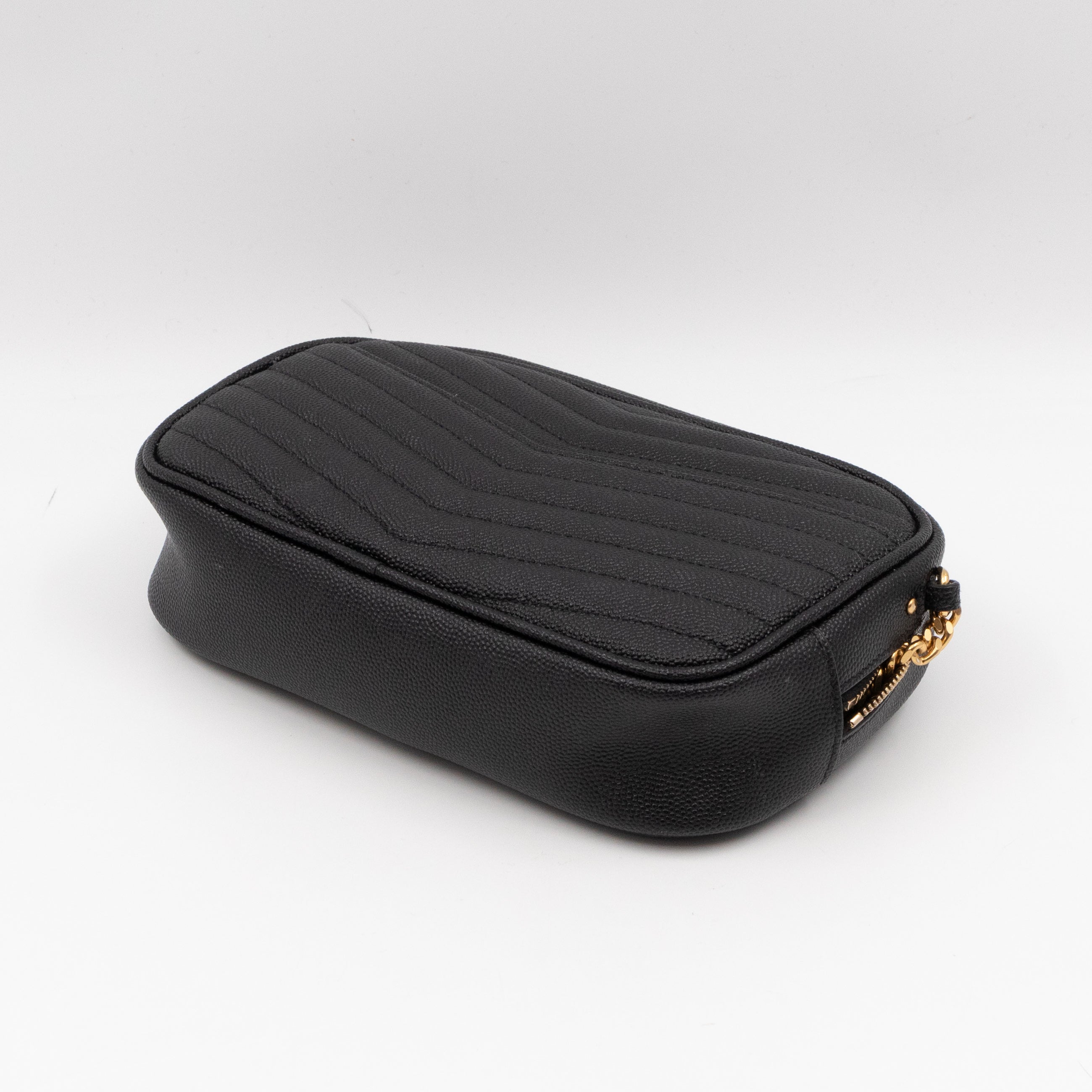 Lou Mini Camera Bag Black Grained Leather