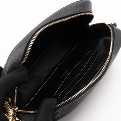 Lou Mini Camera Bag Black Grained Leather