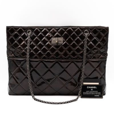 Reissue East West Tote Quilted Burgundy Patent Leather