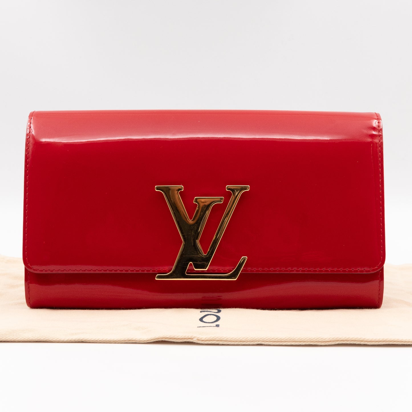 Louise Clutch Red Vernis Gold