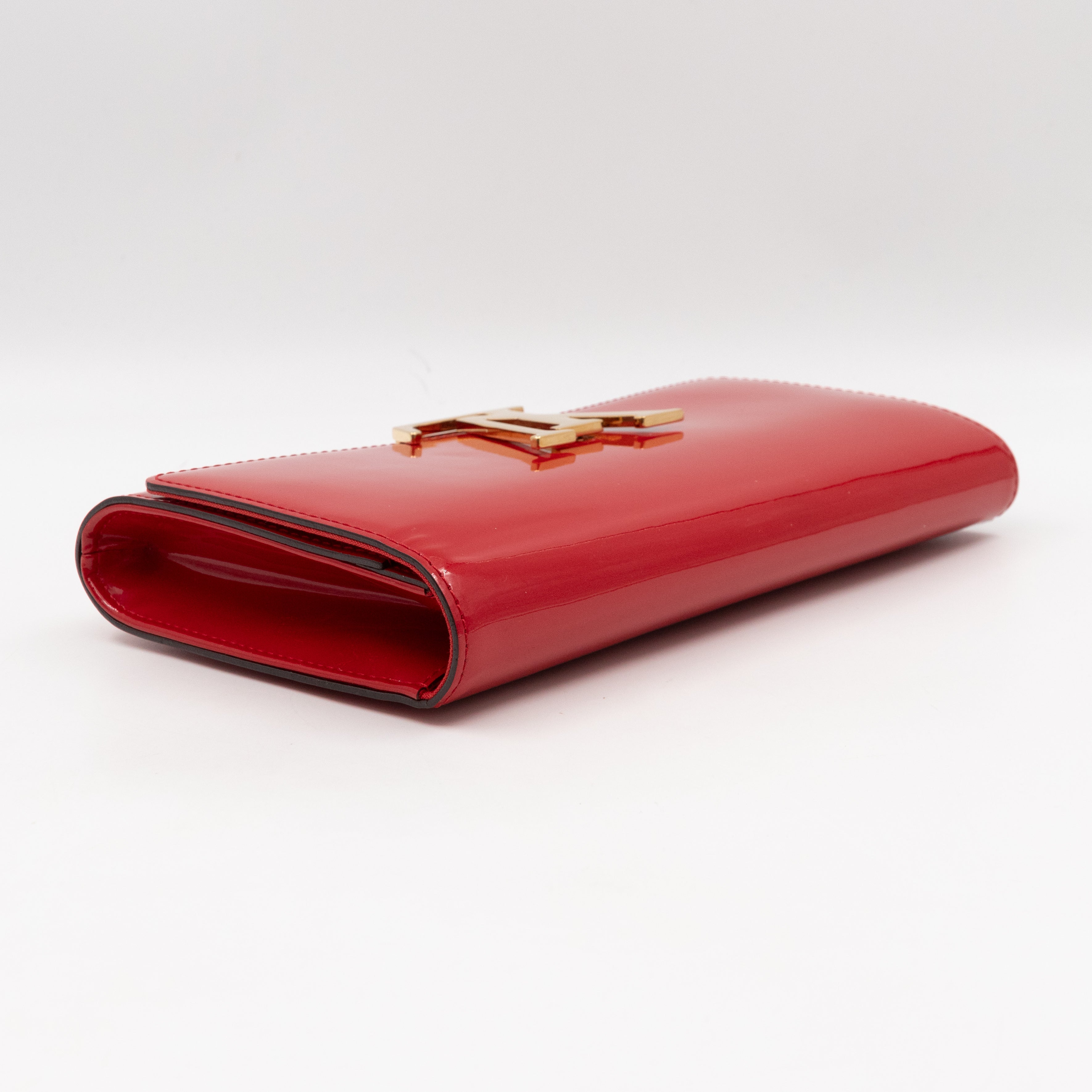 Louise Clutch Red Vernis Gold