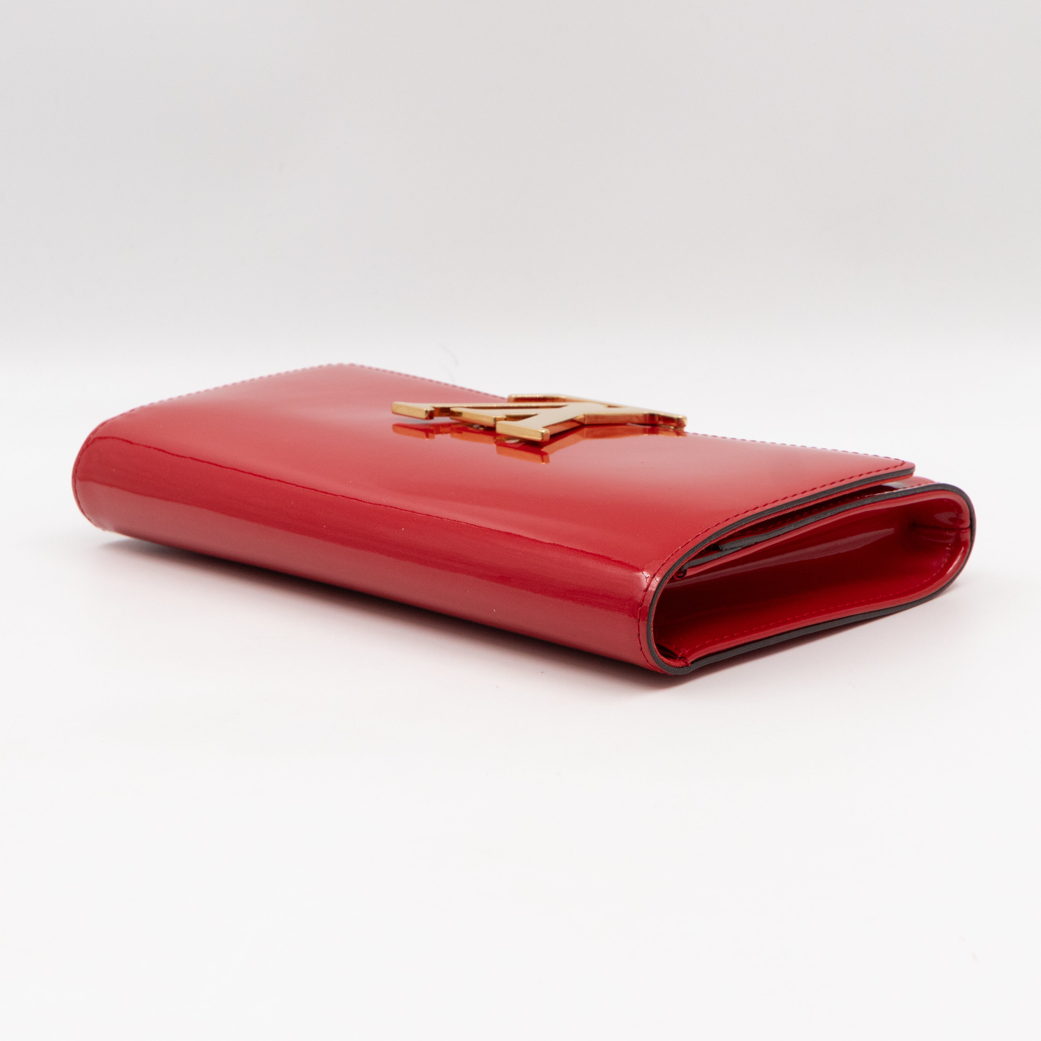 Louise Clutch Red Vernis Gold