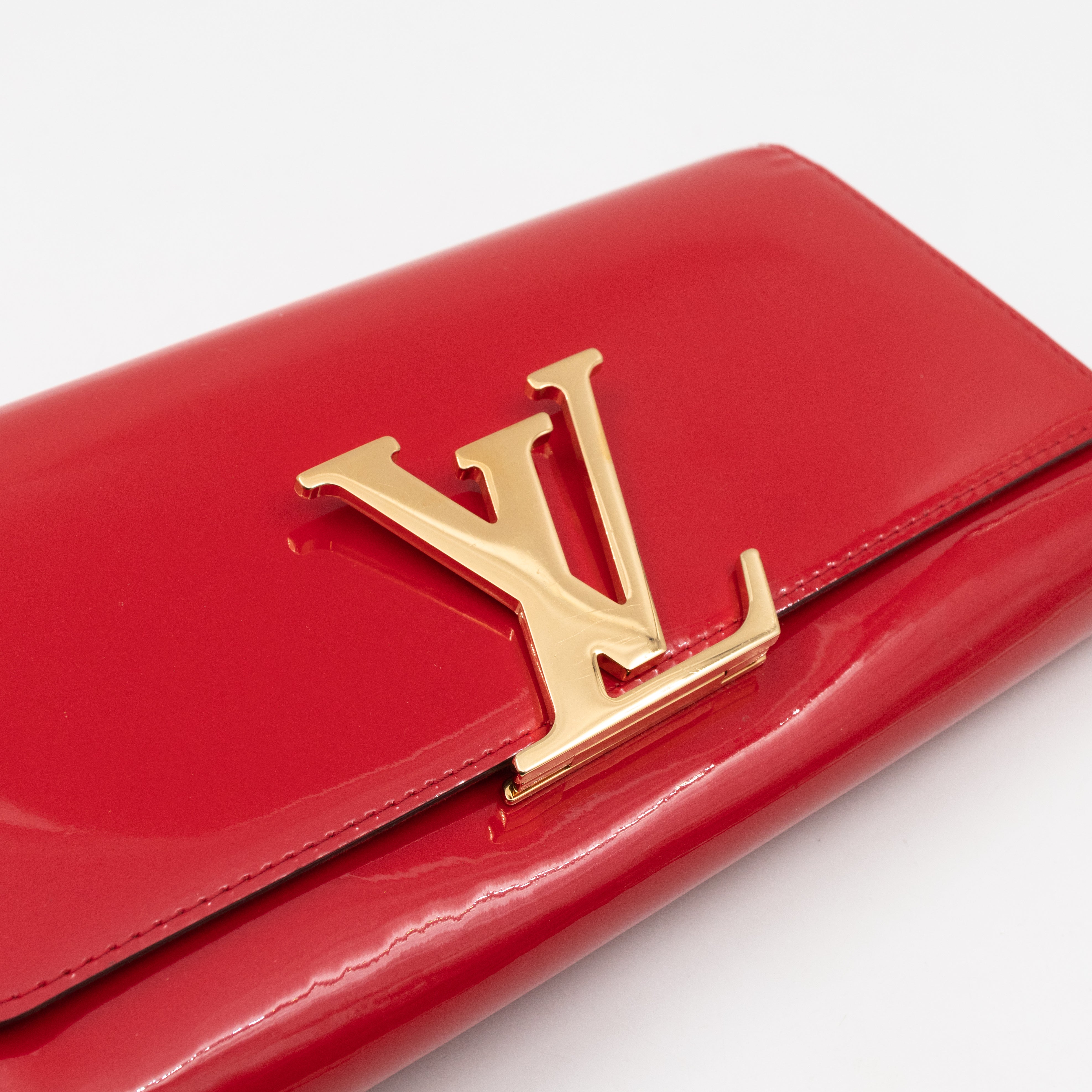 Louise Clutch Red Vernis Gold