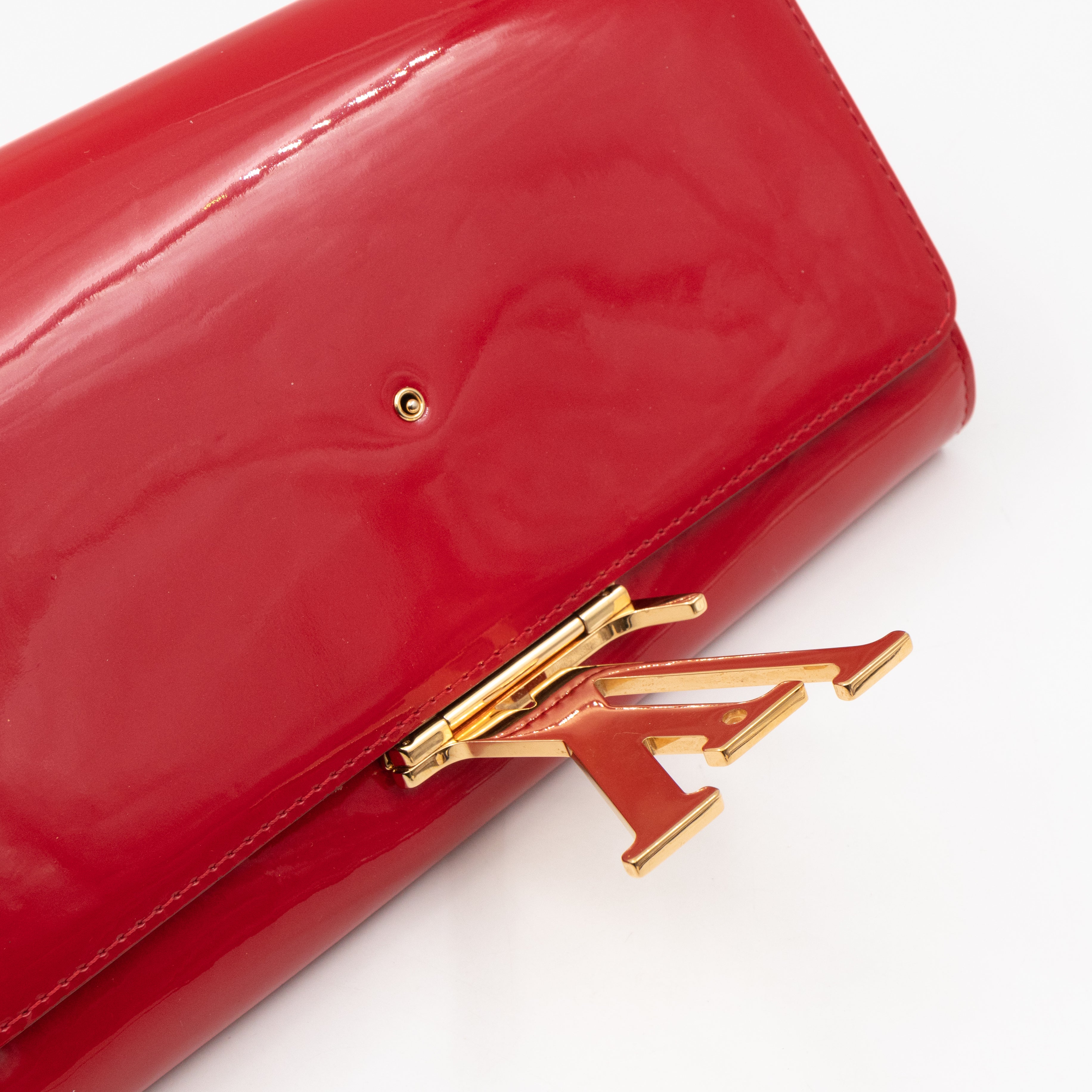 Louise Clutch Red Vernis Gold