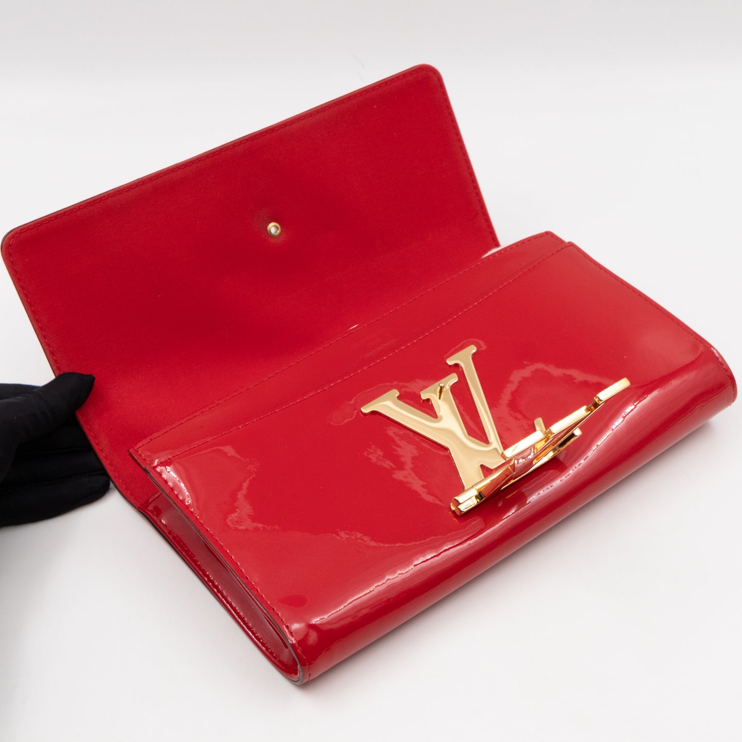 Louise Clutch Red Vernis Gold