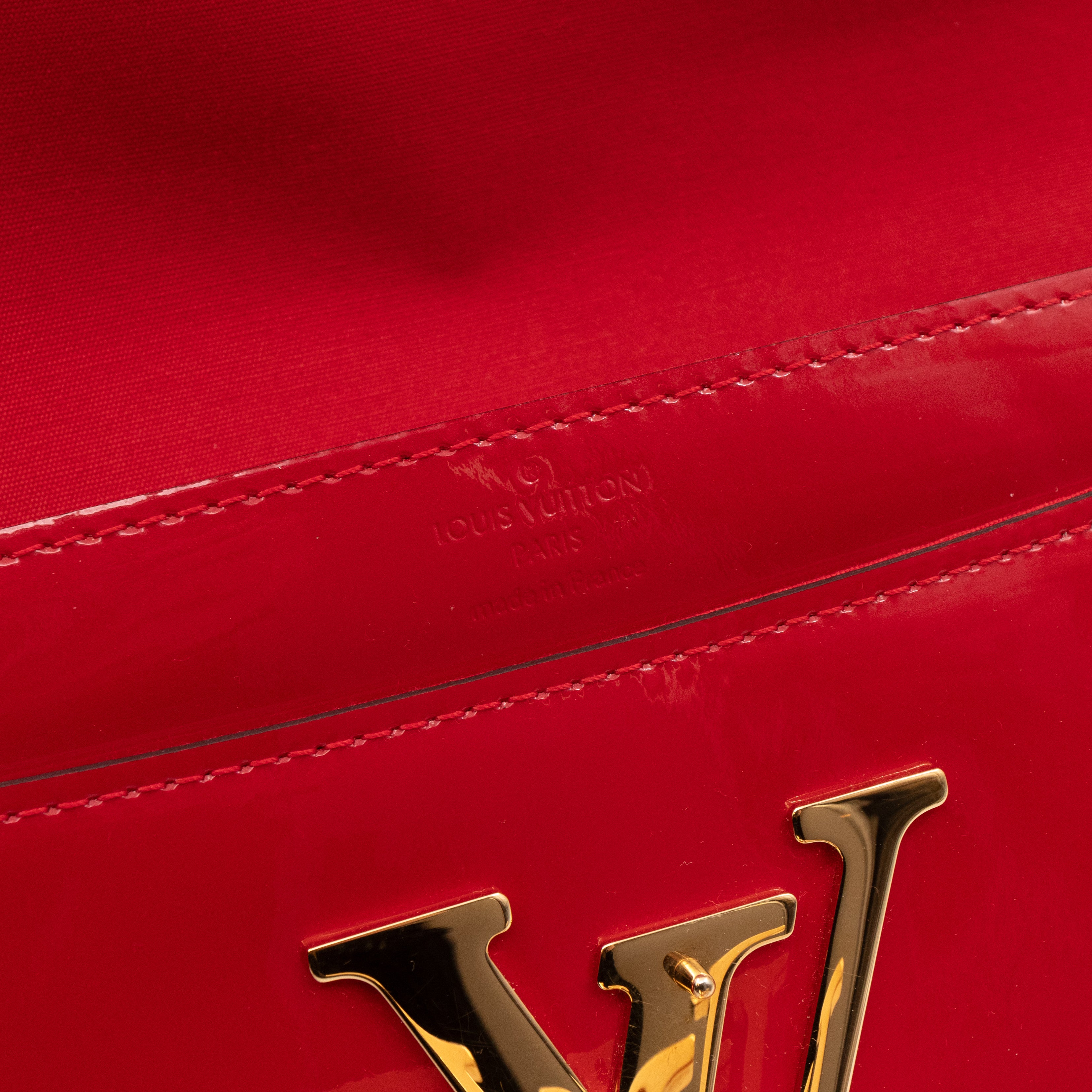 Louise Clutch Red Vernis Gold