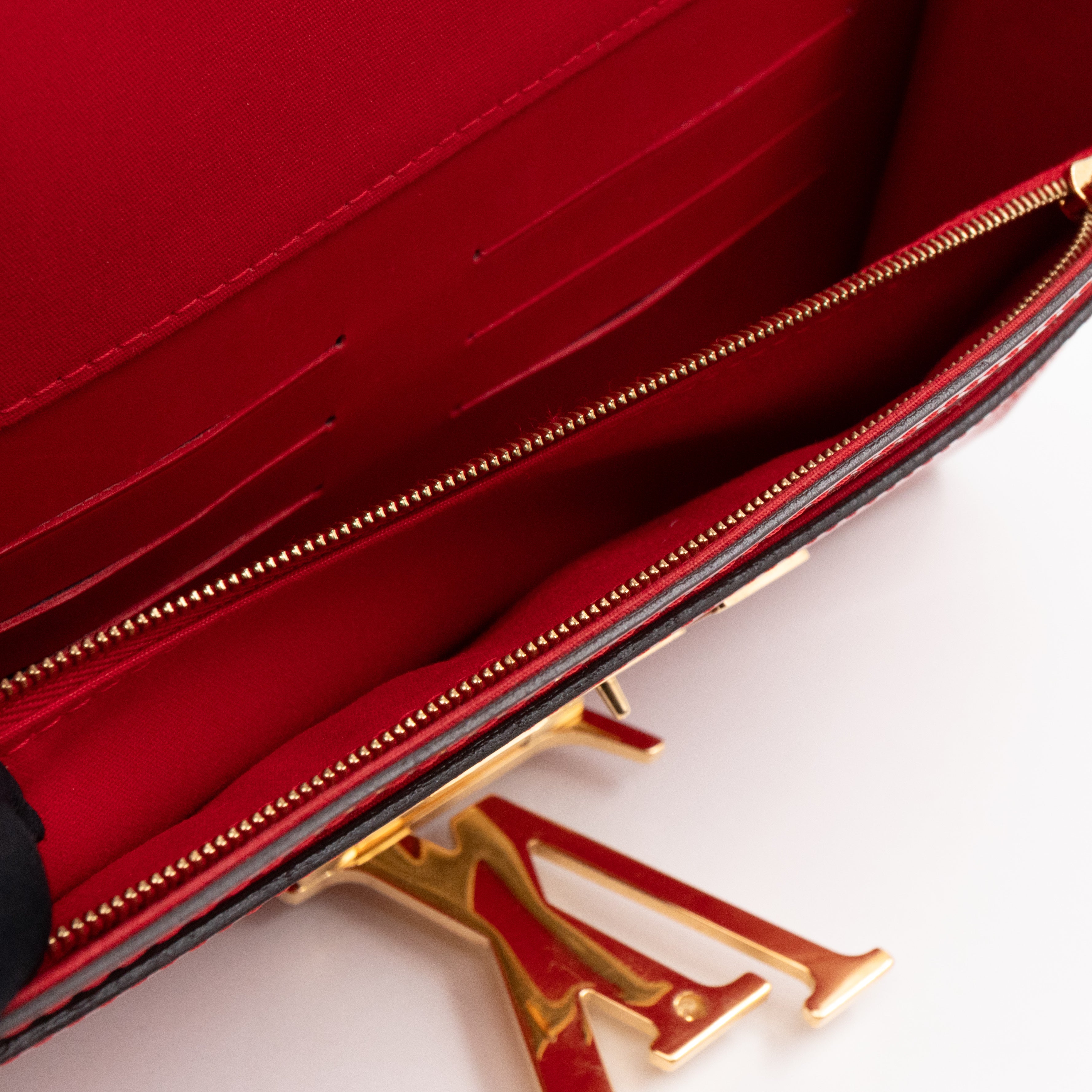 Louise Clutch Red Vernis Gold