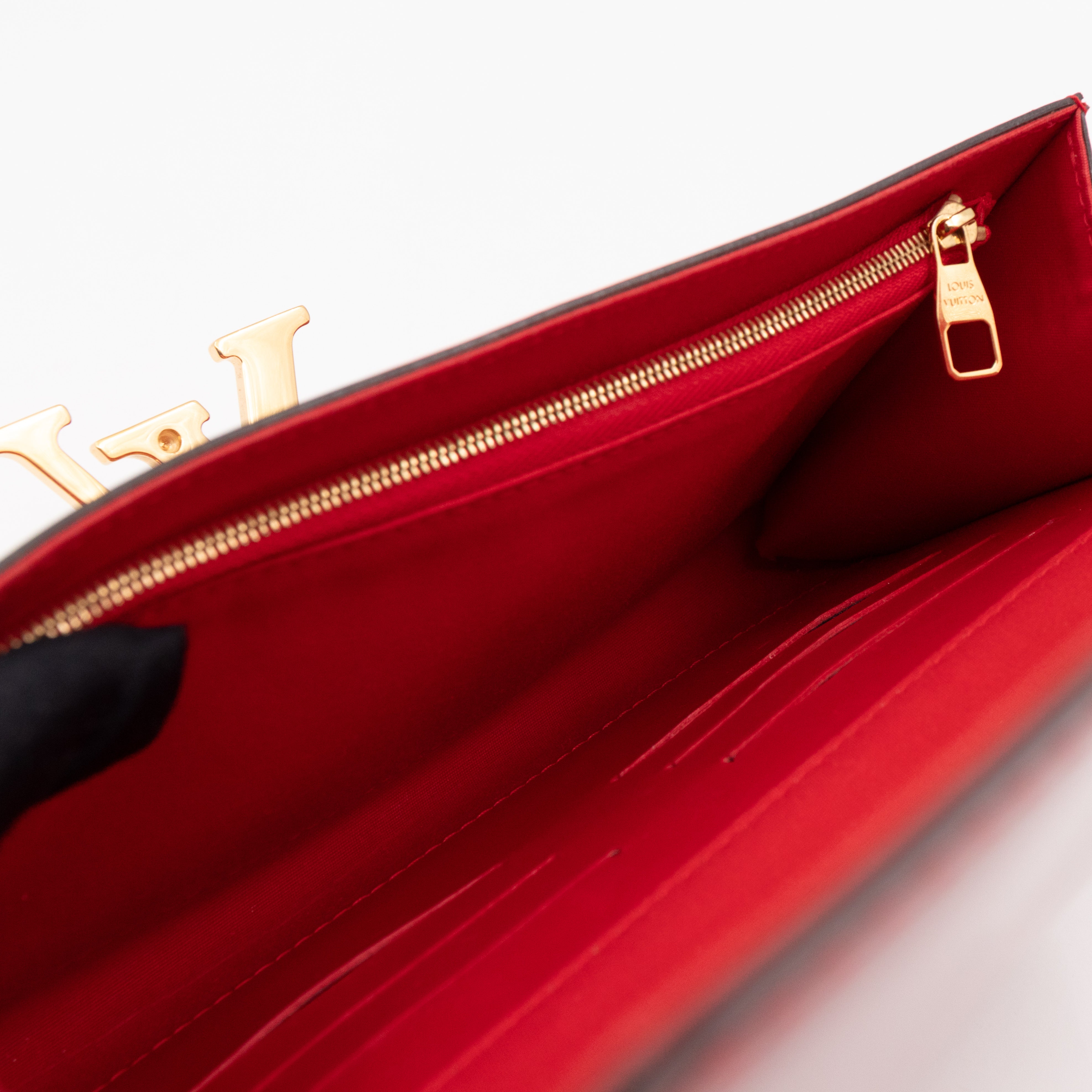 Louise Clutch Red Vernis Gold