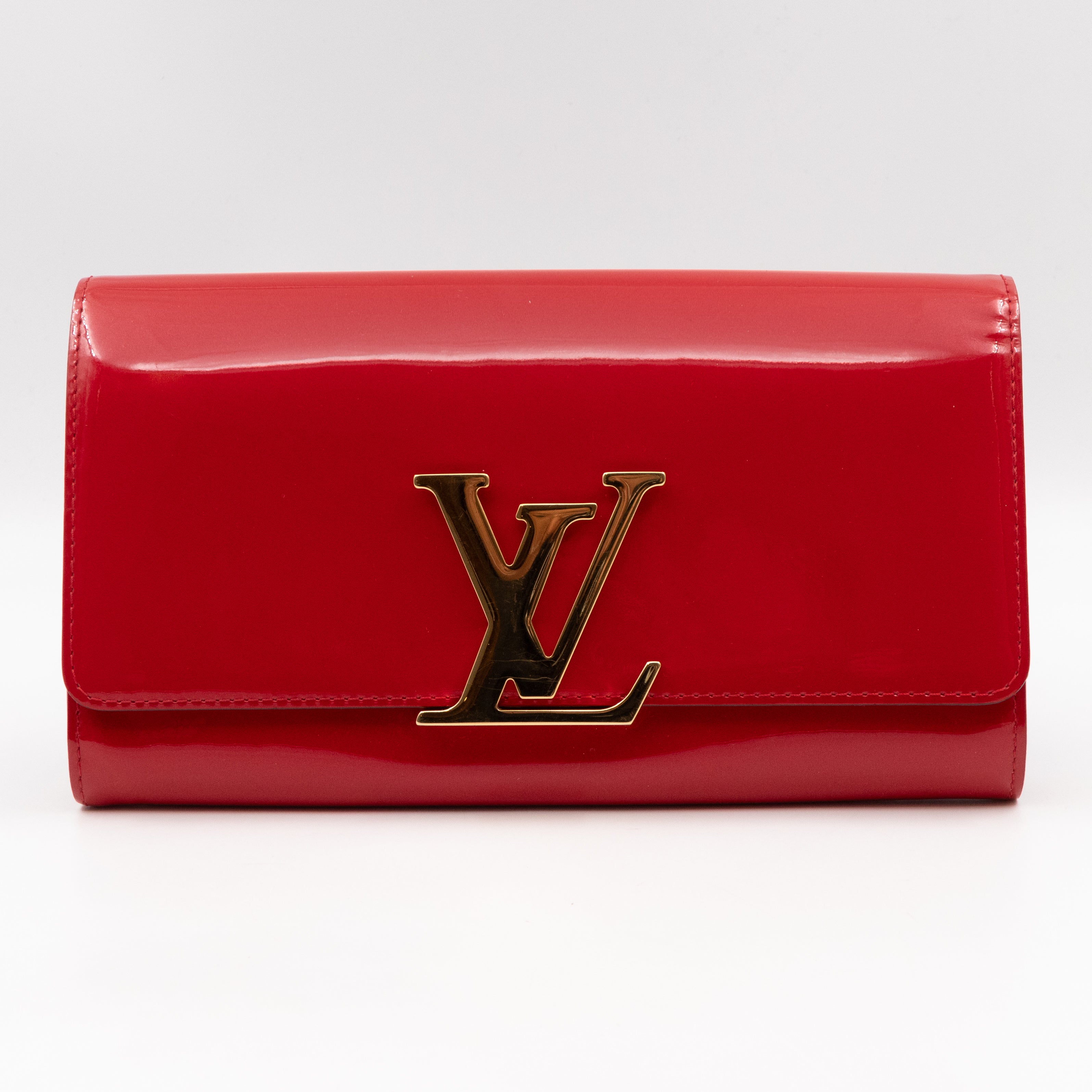 Louise Clutch Red Vernis Gold