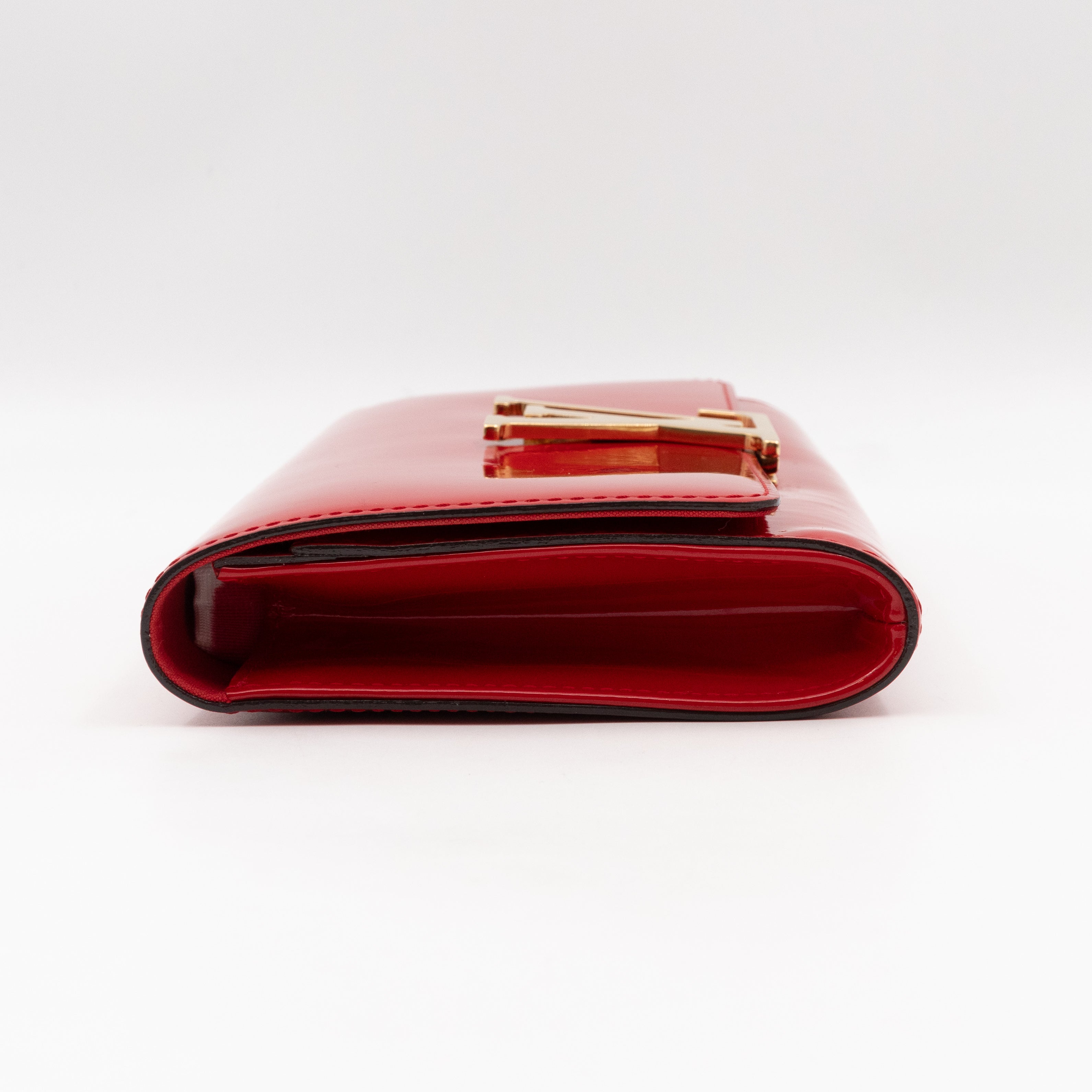 Louise Clutch Red Vernis Gold