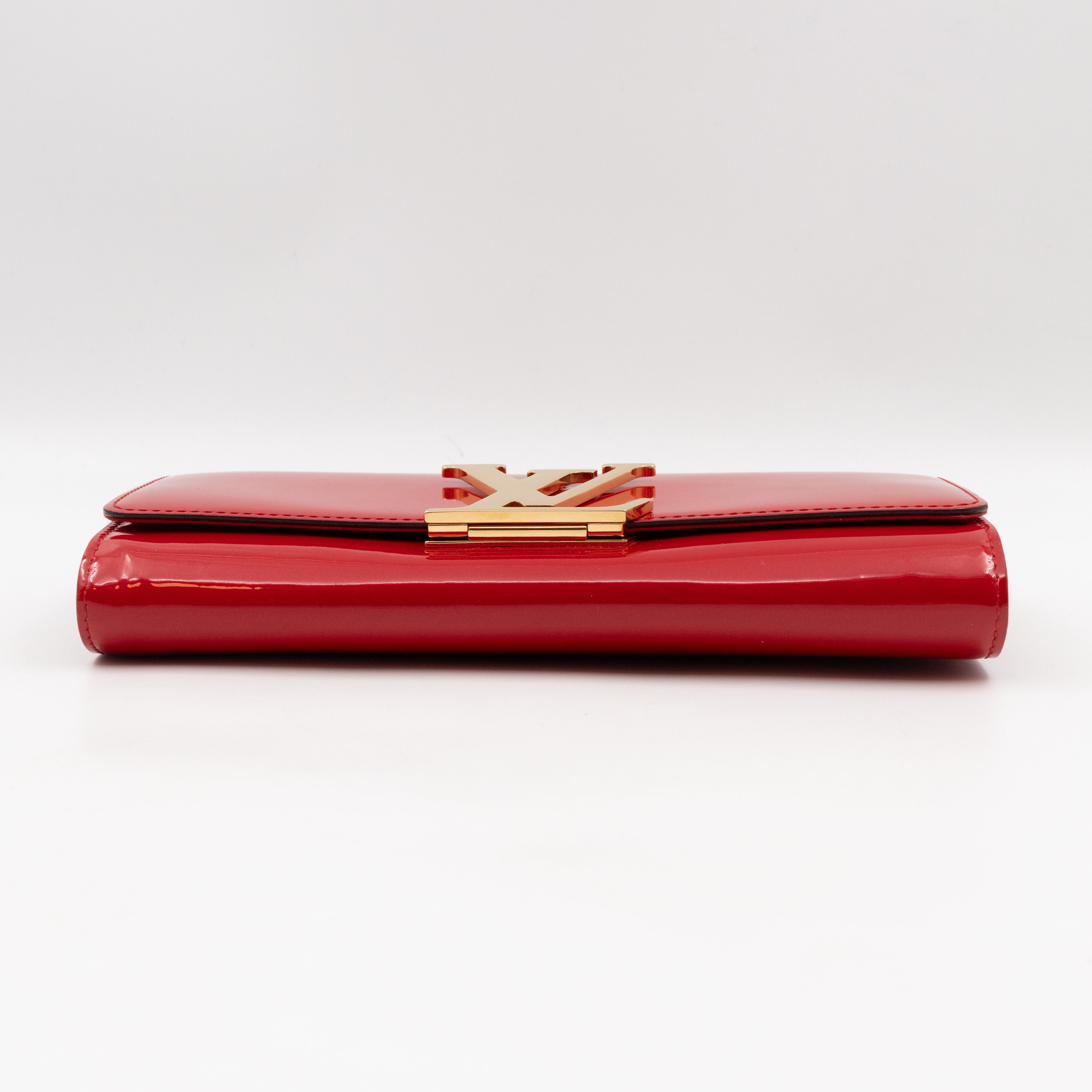 Louise Clutch Red Vernis Gold