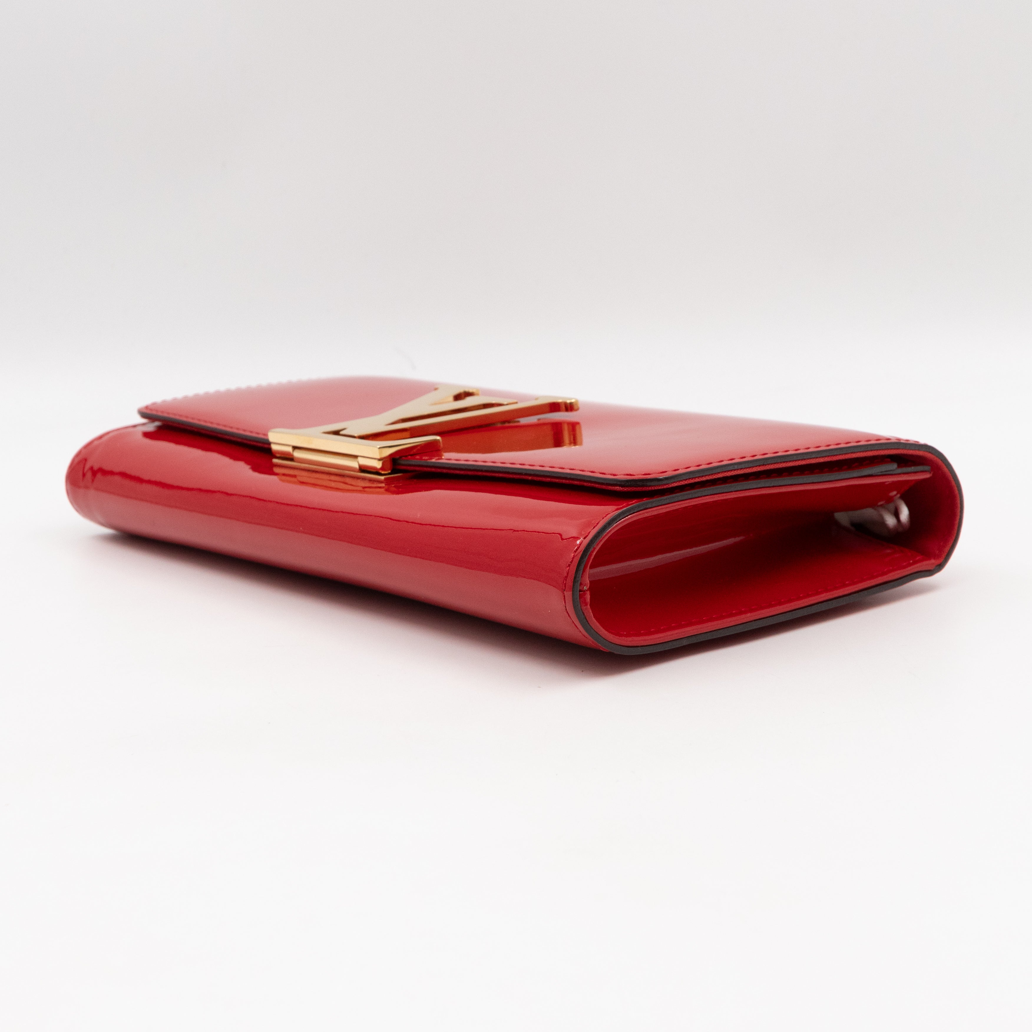Louise Clutch Red Vernis Gold