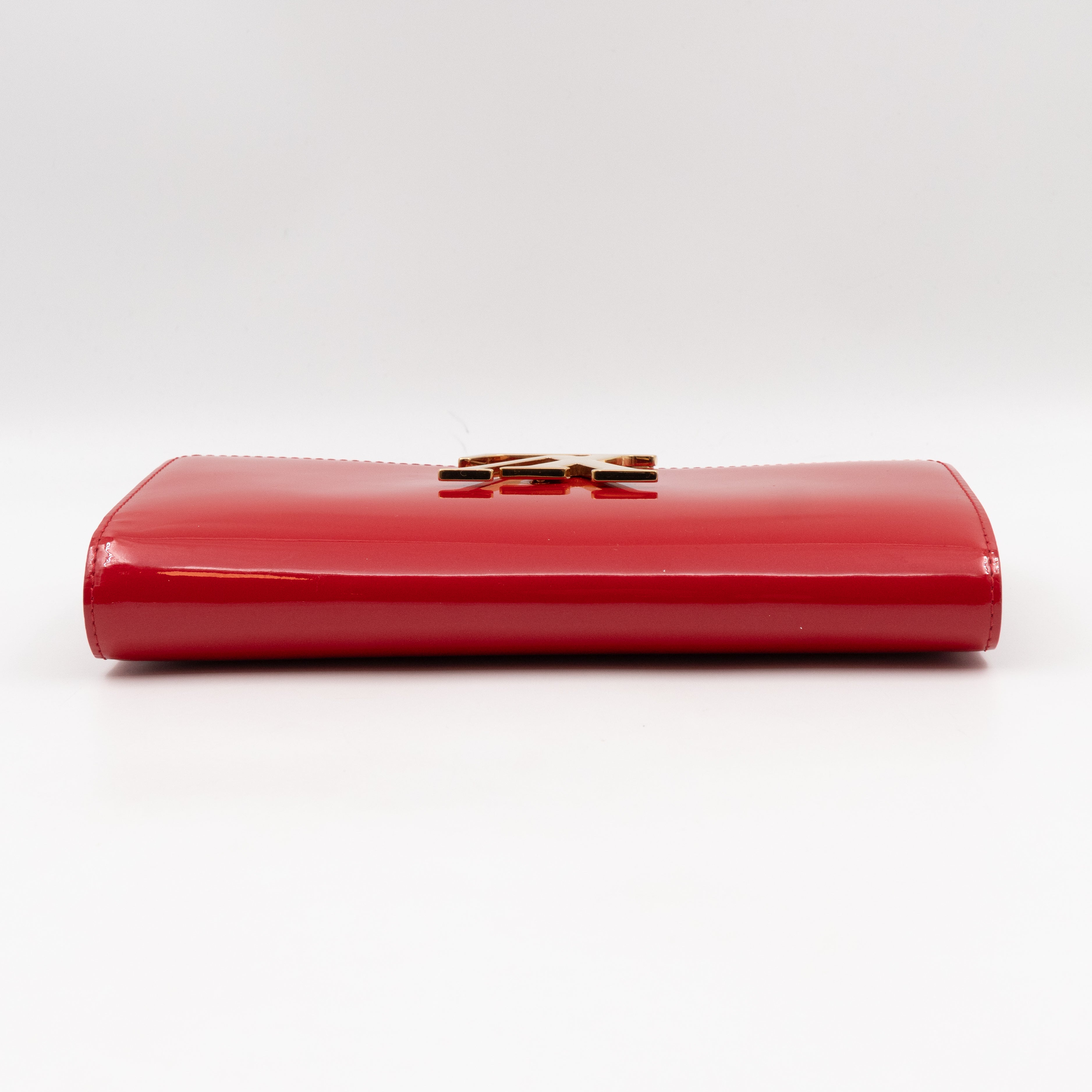 Louise Clutch Red Vernis Gold