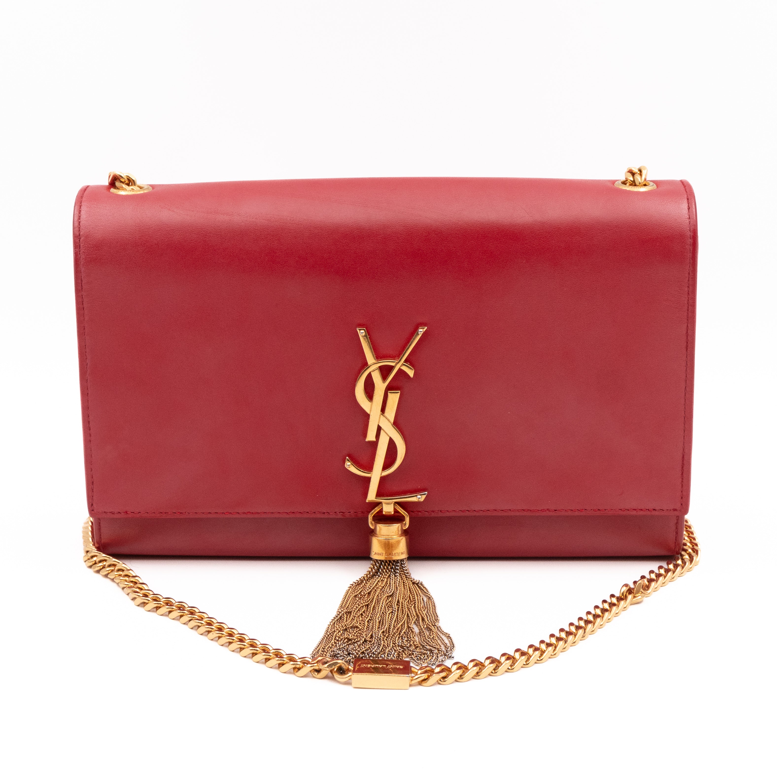 Kate Medium Tassel Red Leather