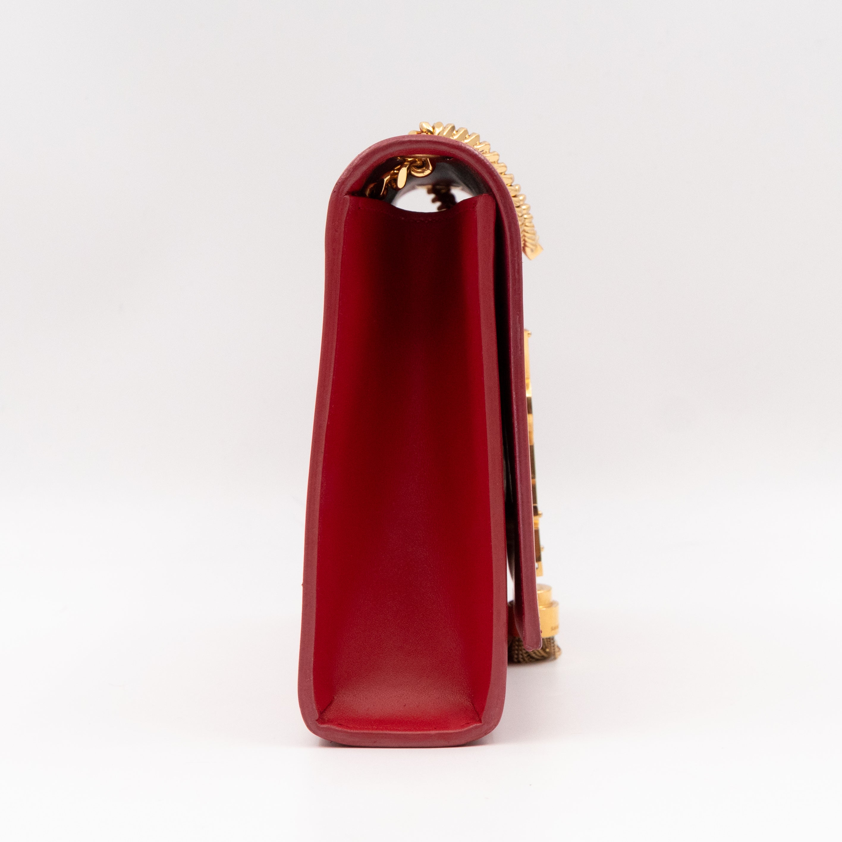 Kate Medium Tassel Red Leather