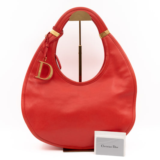 Diorita Hobo Bag Vermillion Orange Leather
