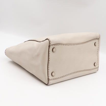 Galleria Hand Stitch Double Zip White Leather