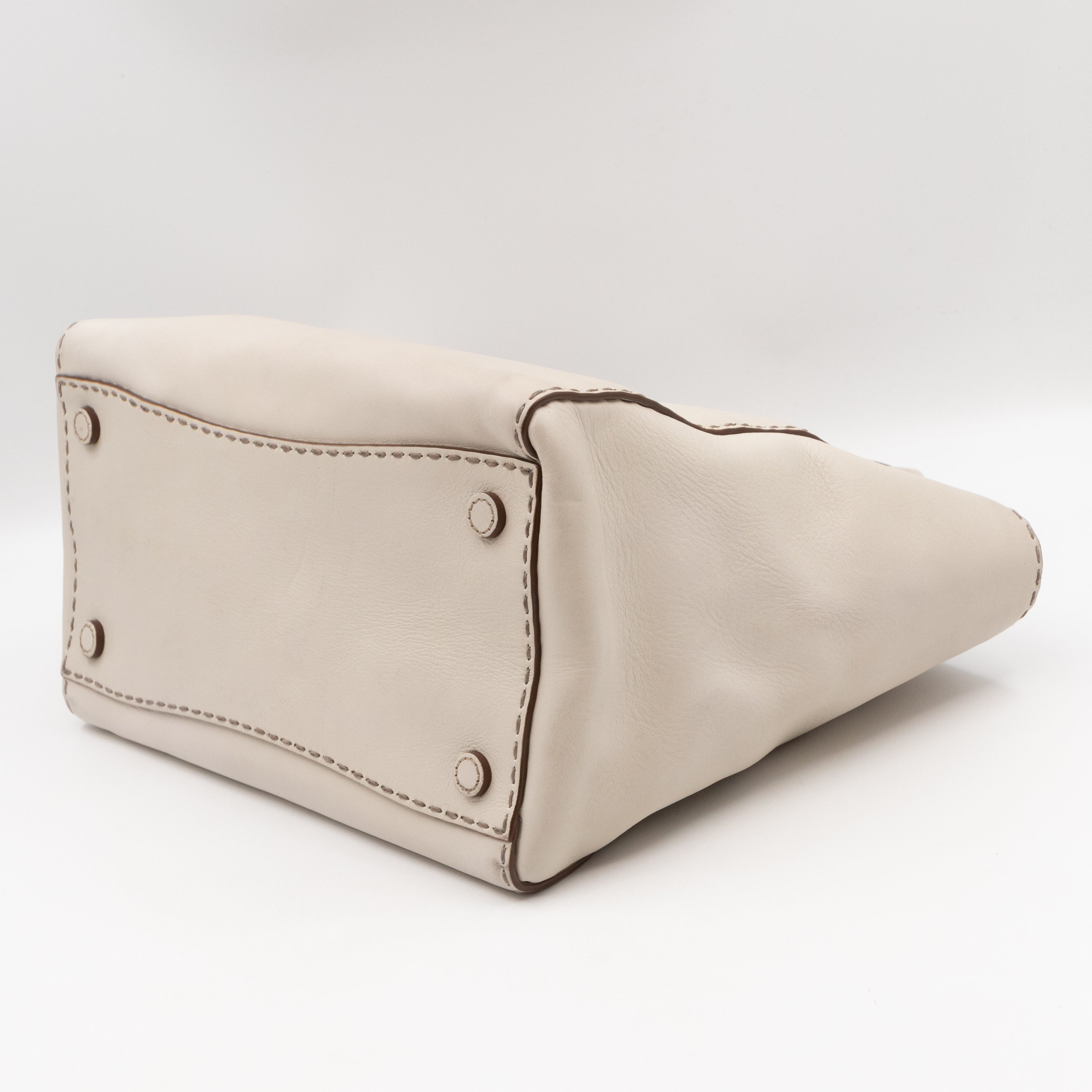 Galleria Hand Stitch Double Zip White Leather