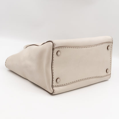 Galleria Hand Stitch Double Zip White Leather