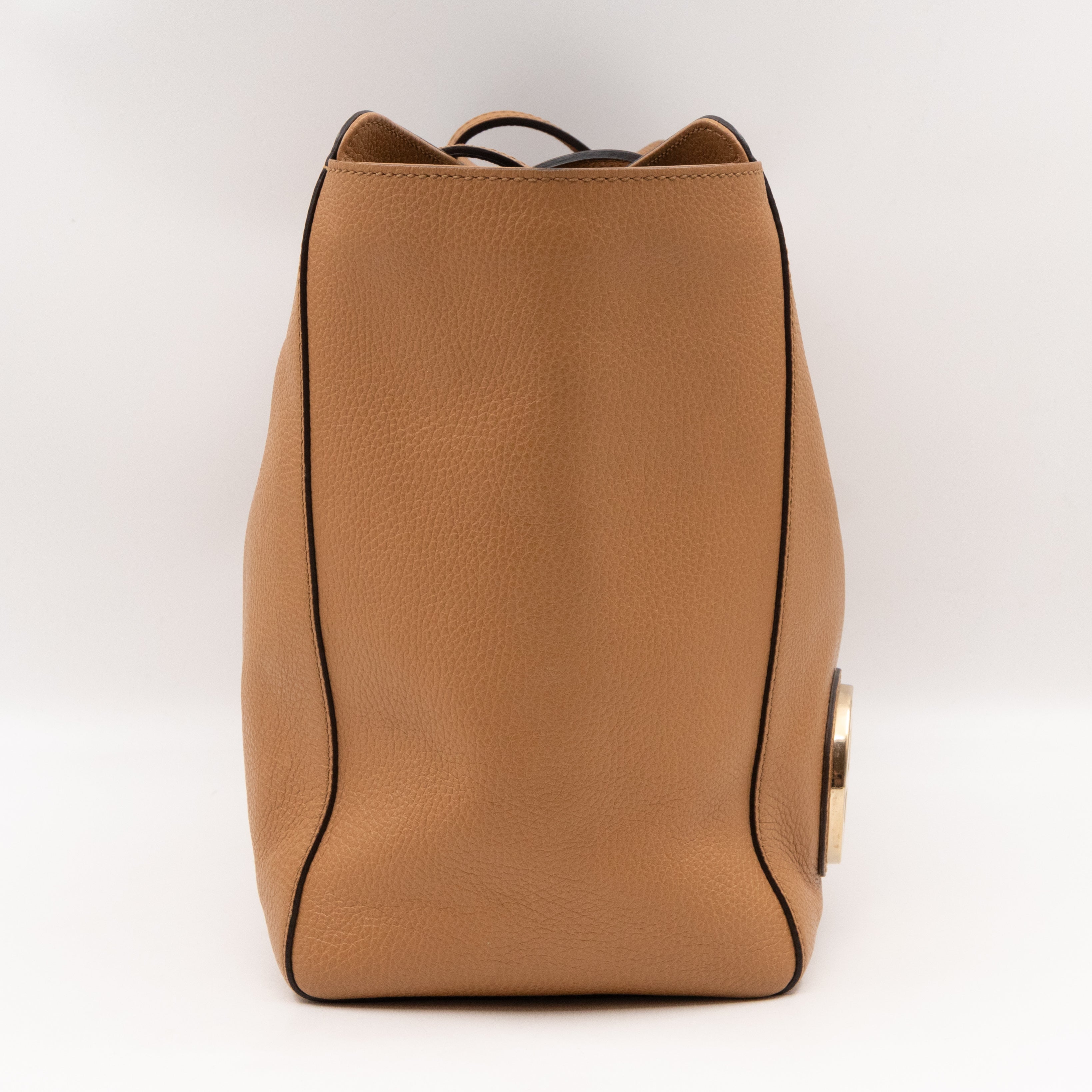 Grand Prix Tote Interlocking G Camel Leather