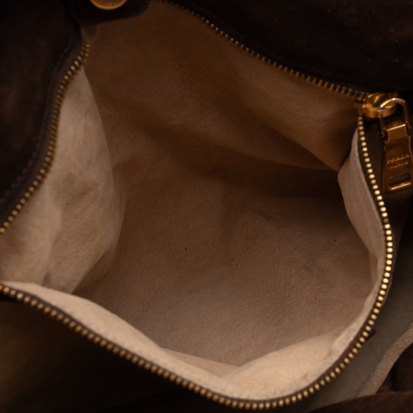Bowling Bag Brown Suede Leather