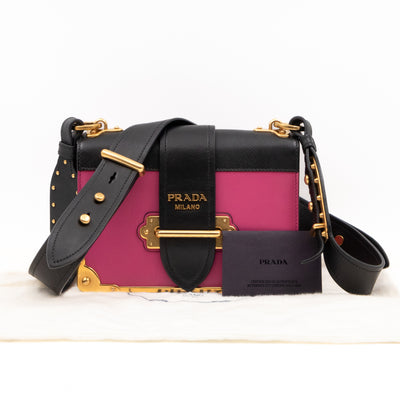 Cahier Pink & Black Leather