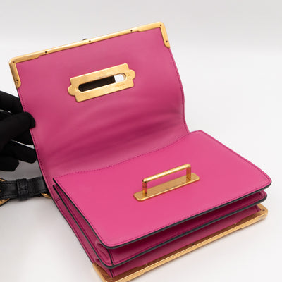 Cahier Pink & Black Leather