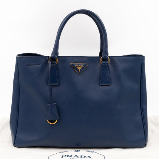 Galleria Tote Bag Blue Saffiano
