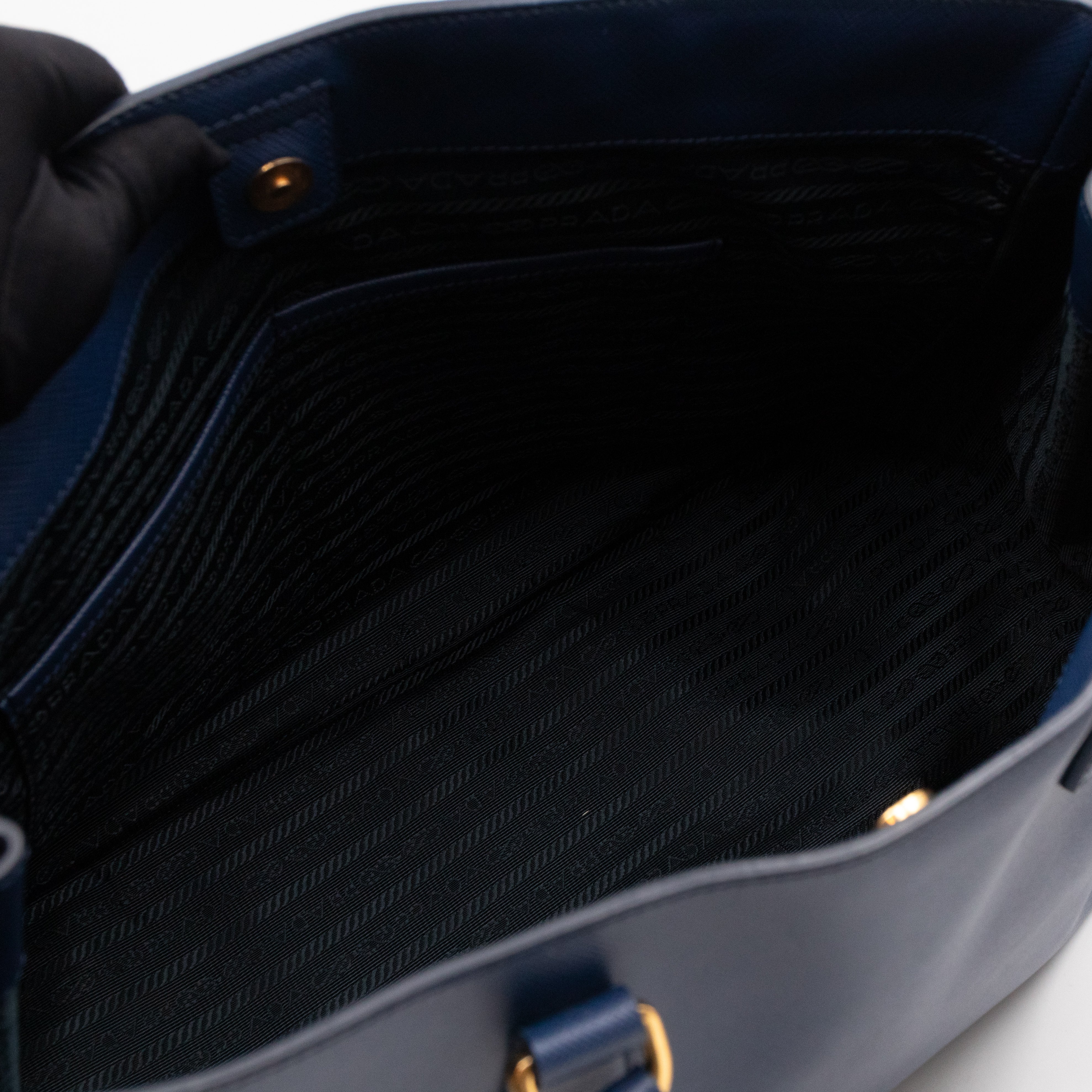 Galleria Tote Bag Blue Saffiano