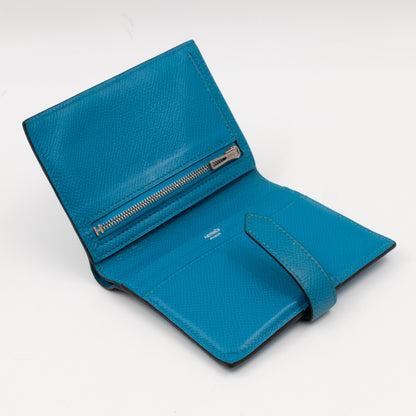 Bearn Compact Wallet Blue Leather