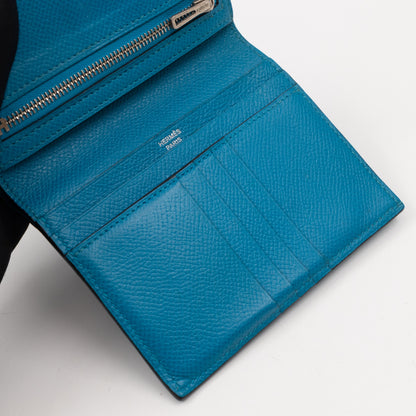 Bearn Compact Wallet Blue Leather