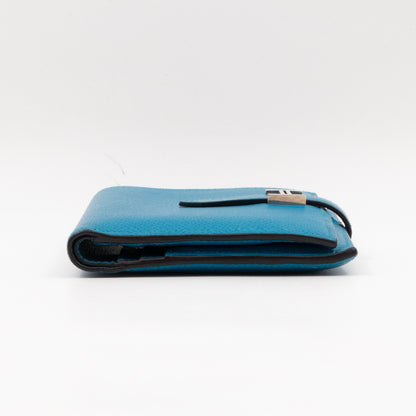 Bearn Compact Wallet Blue Leather
