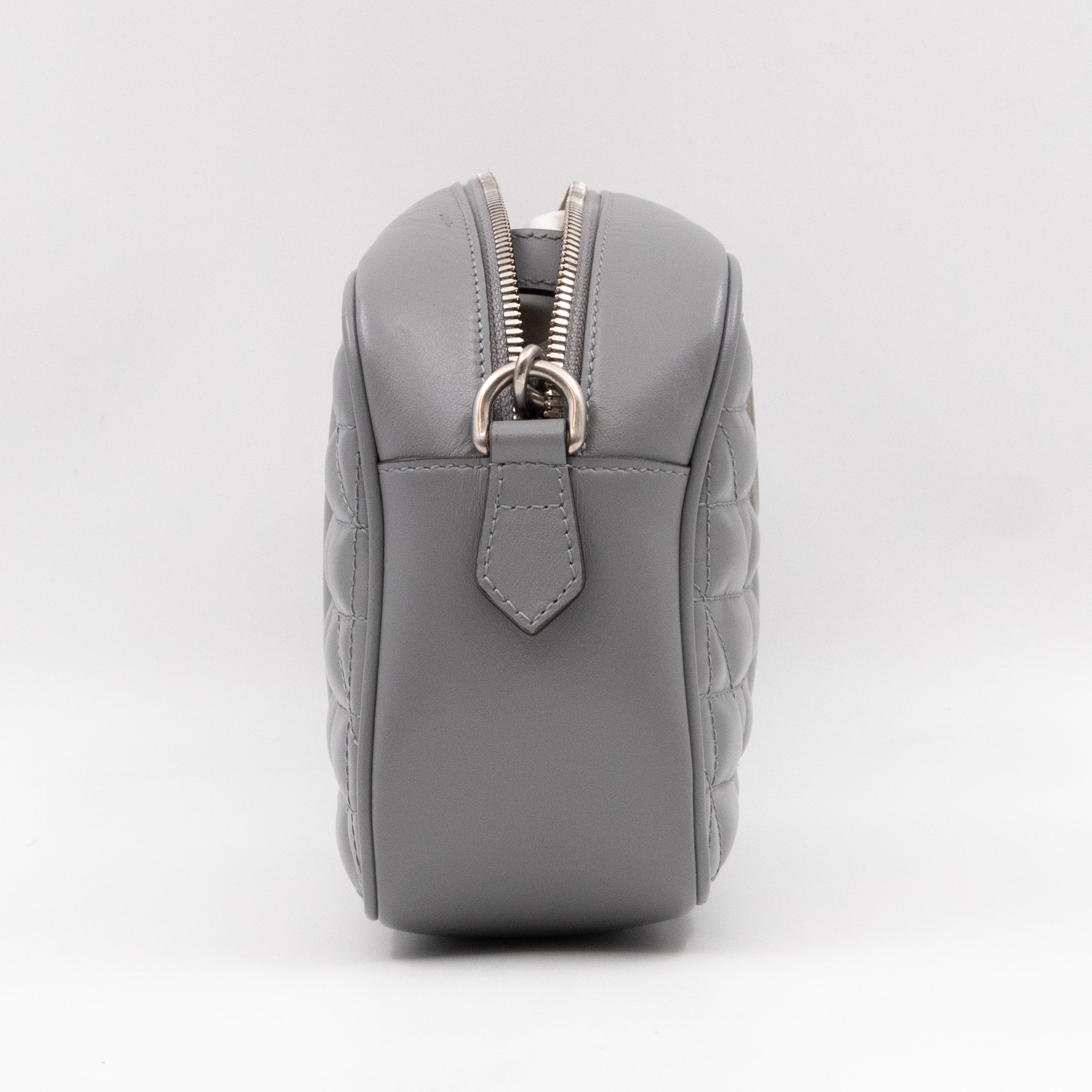 GG Marmont Small Deep Grey Matelasse Aria Leather